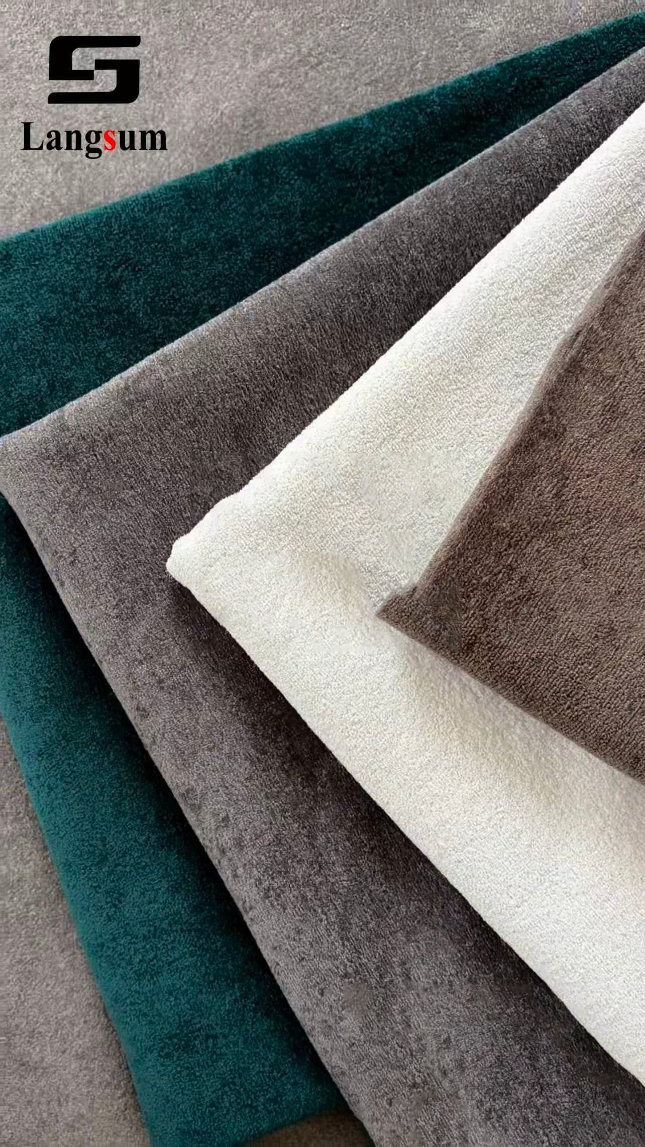 Velvet sofa fabric for commercial upholstery — OEM ODM low MOQ by Langsum Fabric manufacturer