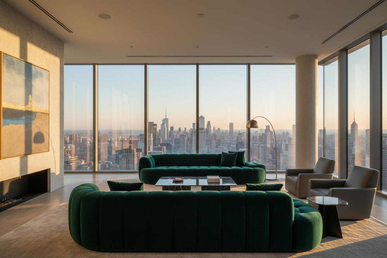 Stain resistant upholstery fabric reference on emerald velvet sofa