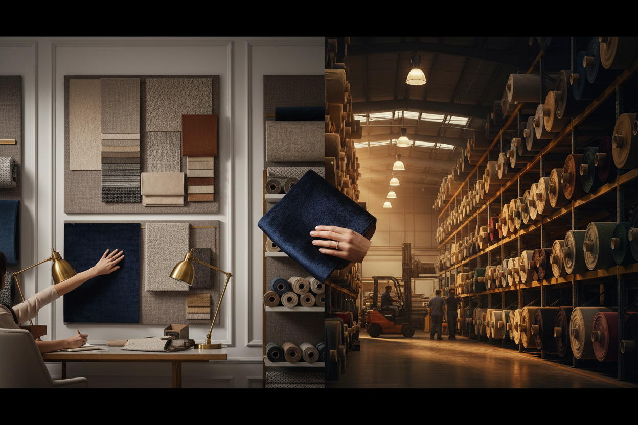 fabric sampling vs bulk production by Langsum Fabric for B2B upholstery sourcing