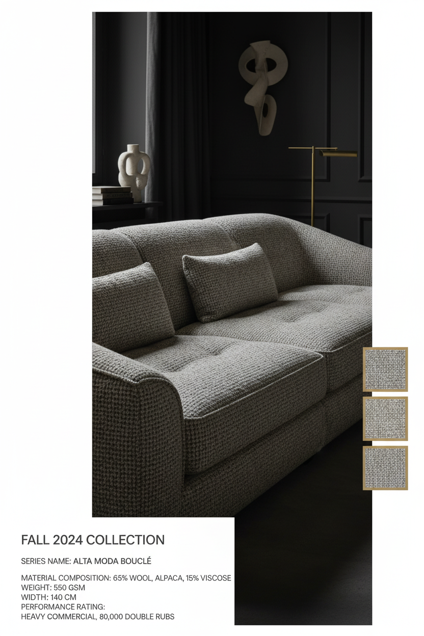 Flame retardant upholstery fabric discussion context on sofa close-up