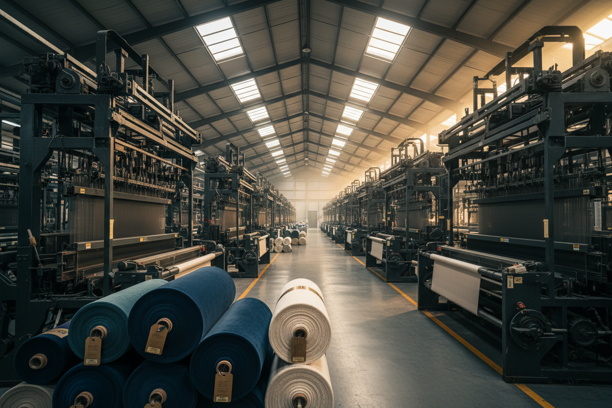 Weaving mill used when checking process location before a bulk order