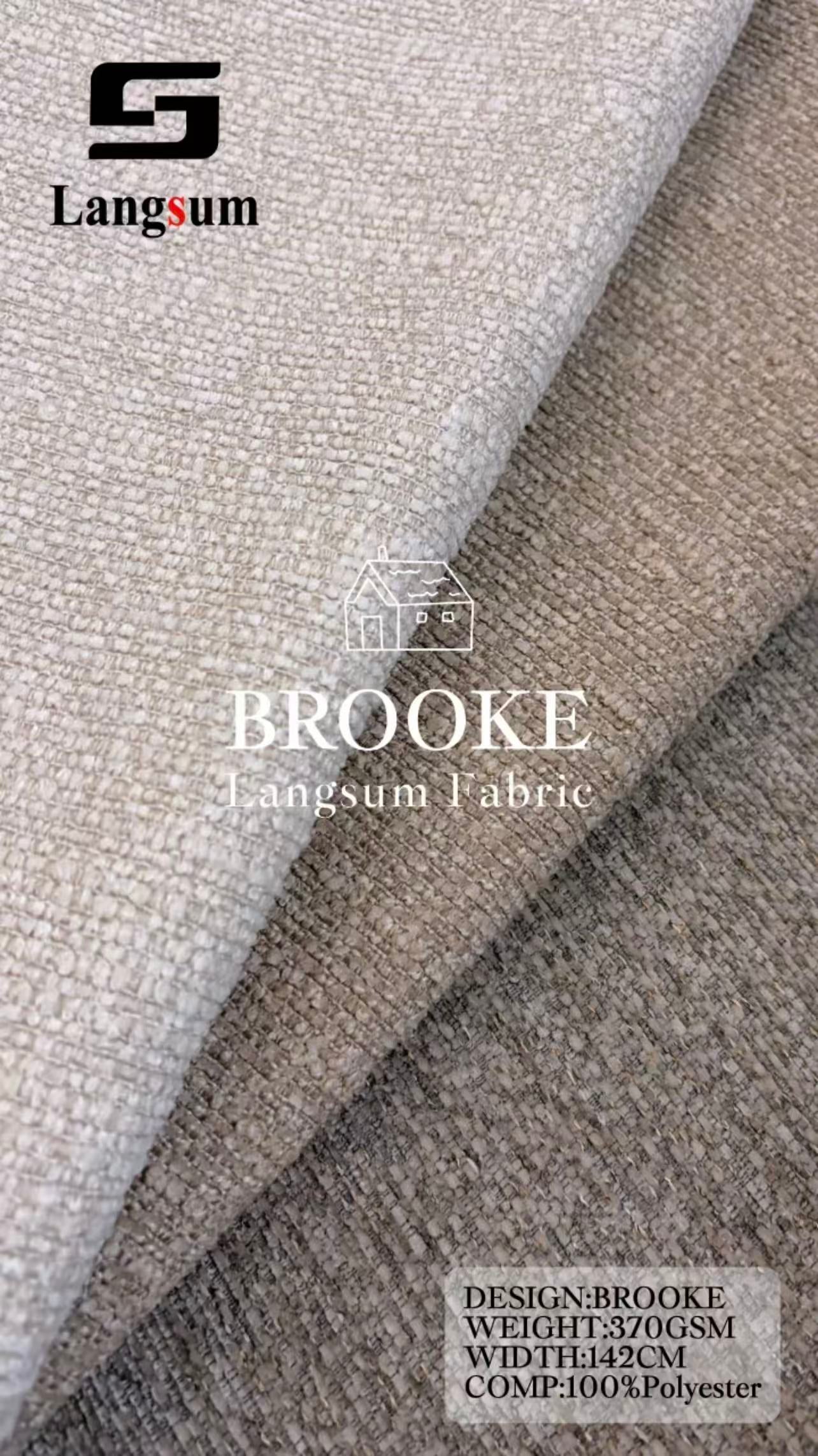 BROOKE Chenille Fabric Woven Jacquard Fabric – 370gsm, 56" Wide, 25 Colors Langsum Fabric