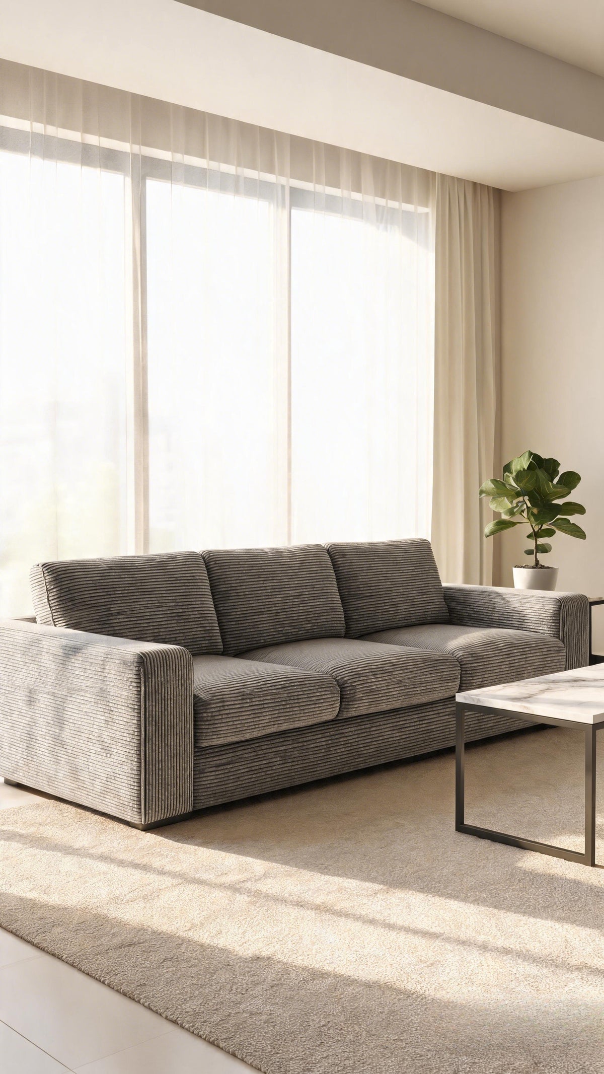 STELLIA Ribbed-Texture Upholstery Fabric Langsum Fabric