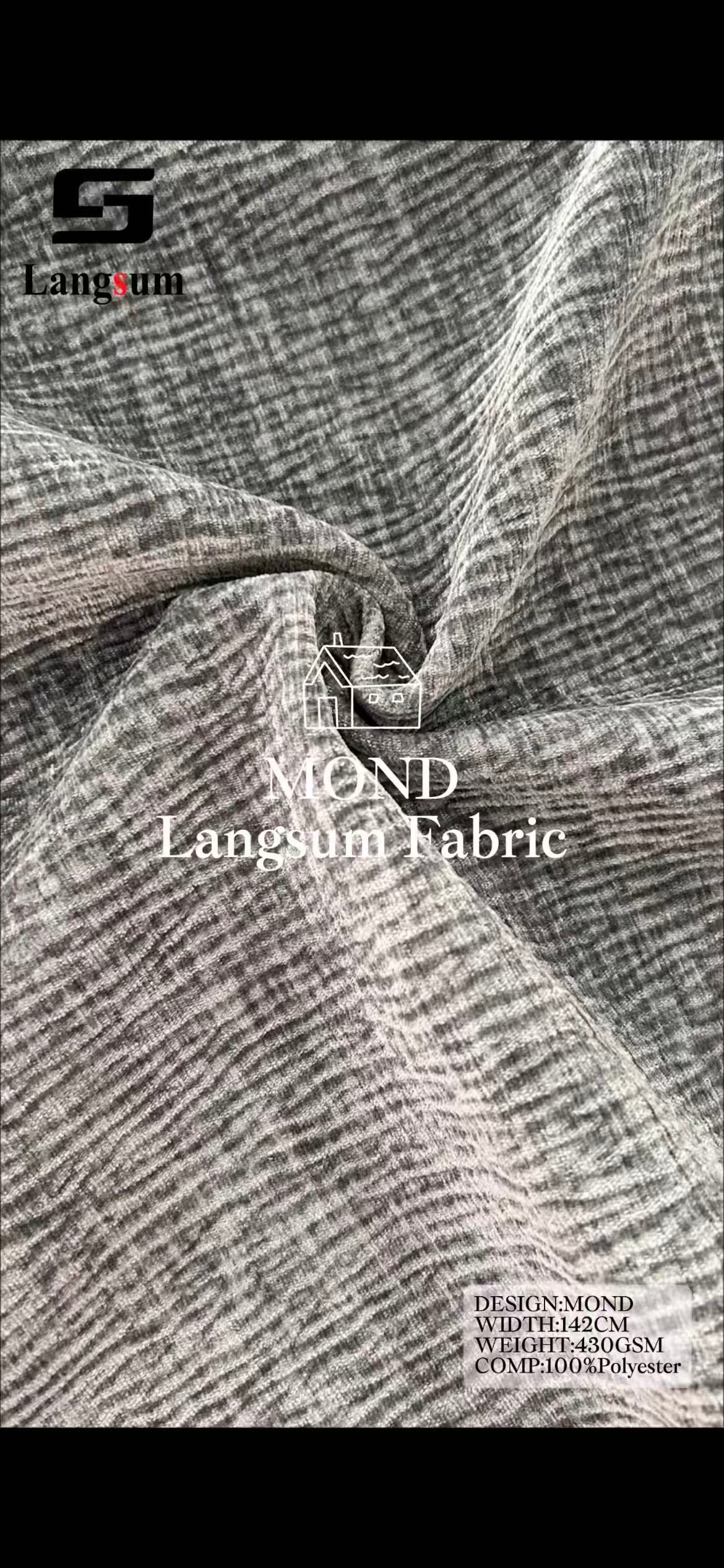 MOND Suede Fabric Polyester Upholstery Fabric – 430gsm, 56" Wide, 29 Colors Langsum Fabric