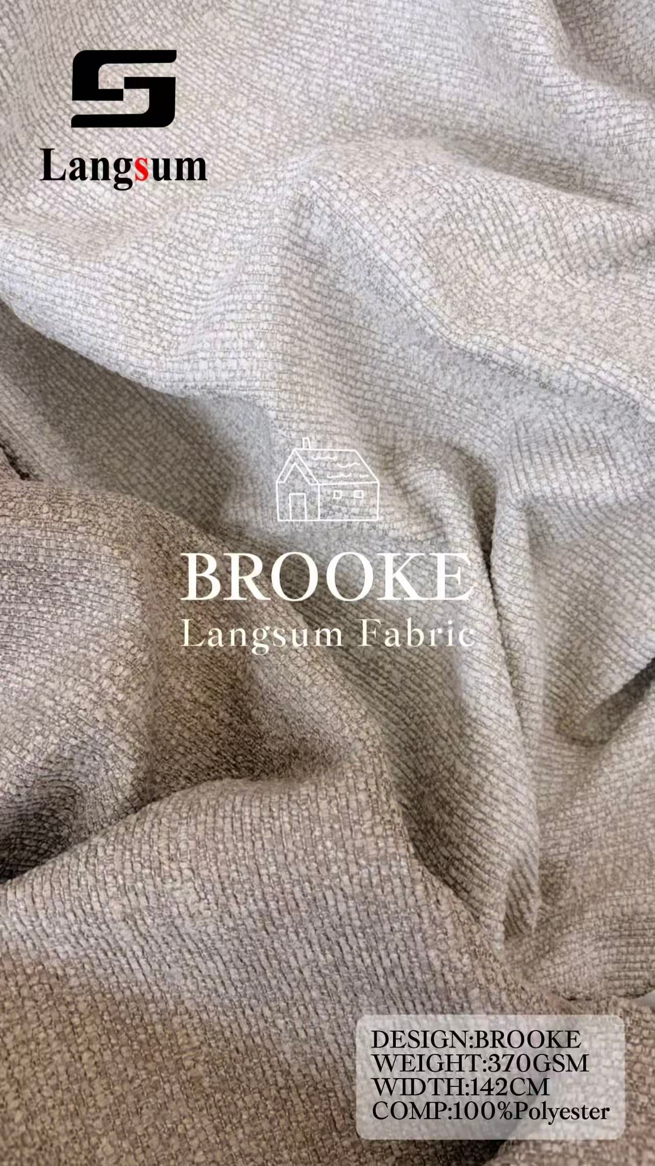 BROOKE Chenille Fabric Woven Jacquard Fabric – 370gsm, 56" Wide, 25 Colors Langsum Fabric