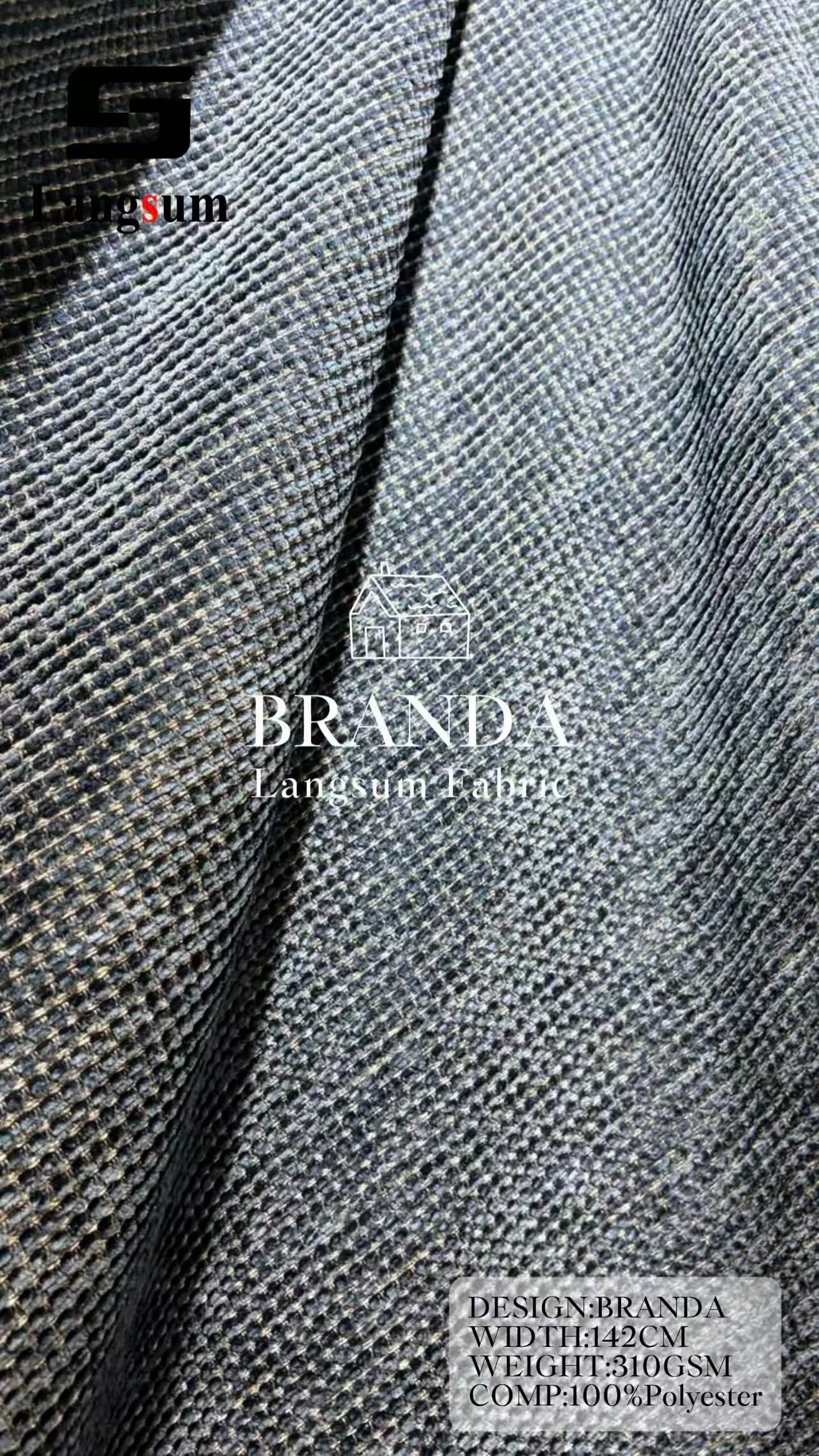BRANDA Chenille Fabric Woven Jacquard Fabric – 310gsm, 56" Wide, 44 Colors Langsum Fabric