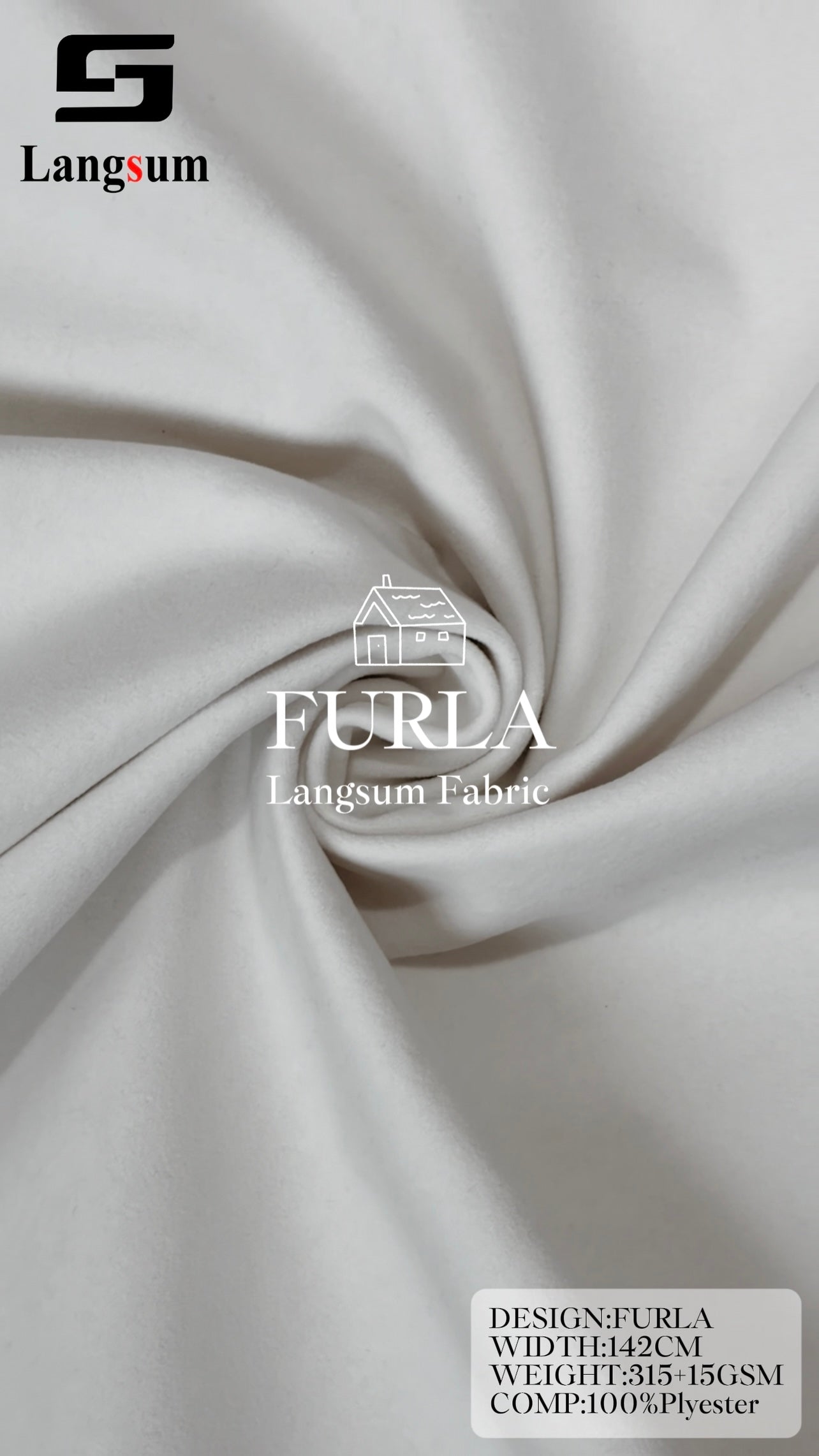 FURLA Chenille Fabric Woven Jacquard Fabric – 315gsm, 56" Wide, 104 Colors Langsum Fabric