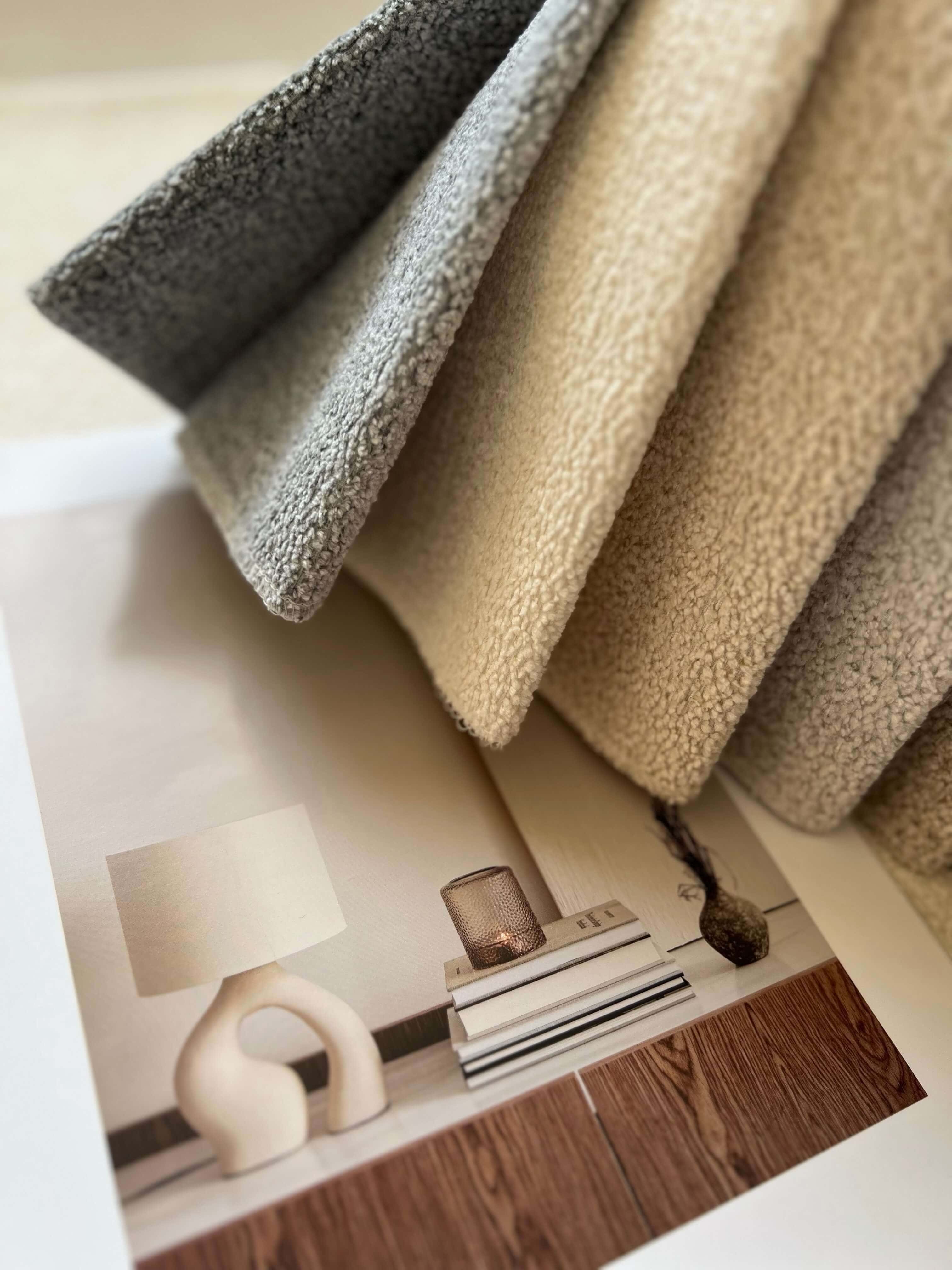 JULINO Boucle Fabric Polyester Upholstery Fabric – 350gsm, 56" Wide, 20 Colors Langsum Fabric