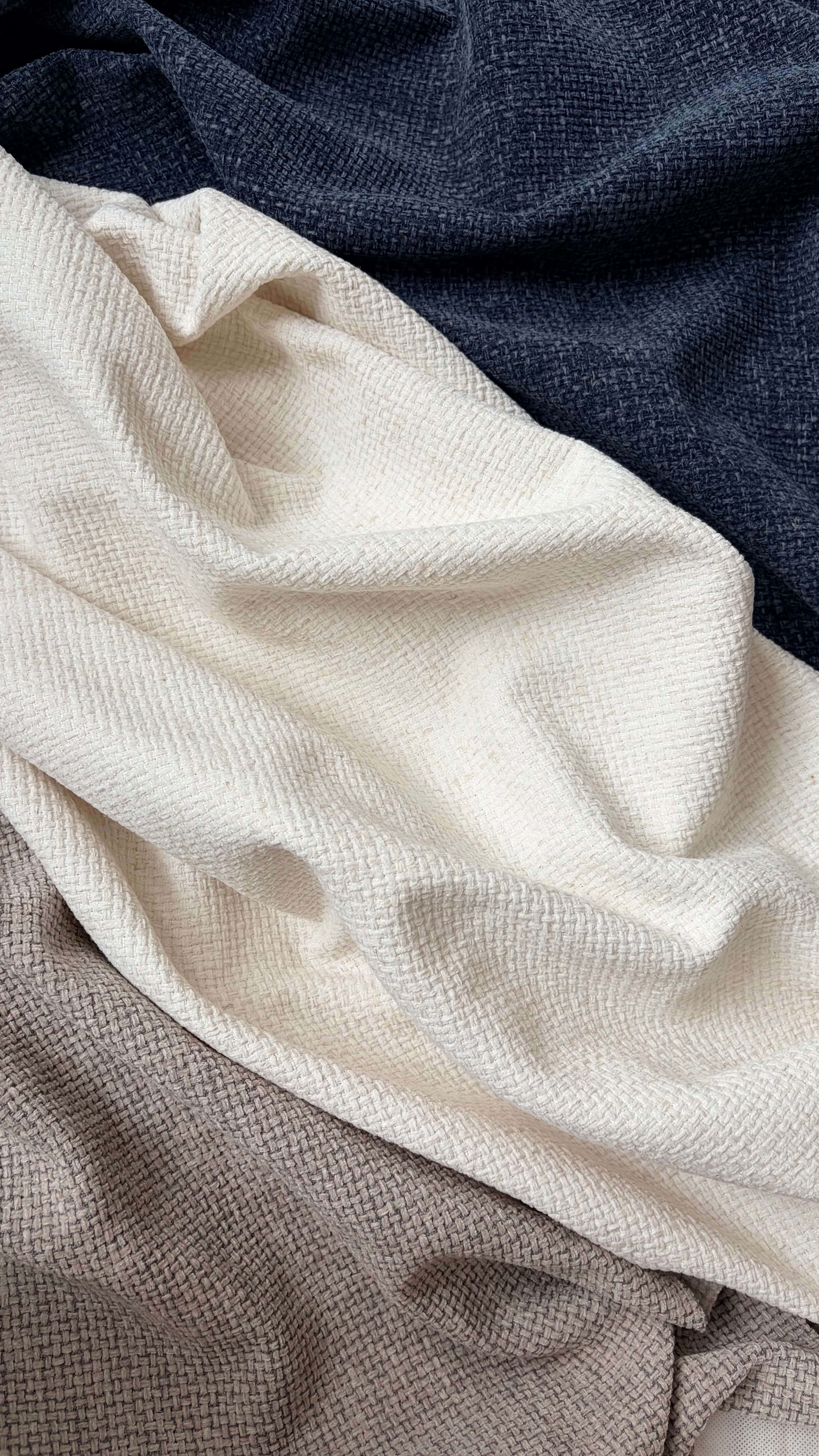 REKTOR Linen Look Fabric Polyester Upholstery Fabric – 900gsm, 56" Wide, 9 Colors Langsum Fabric