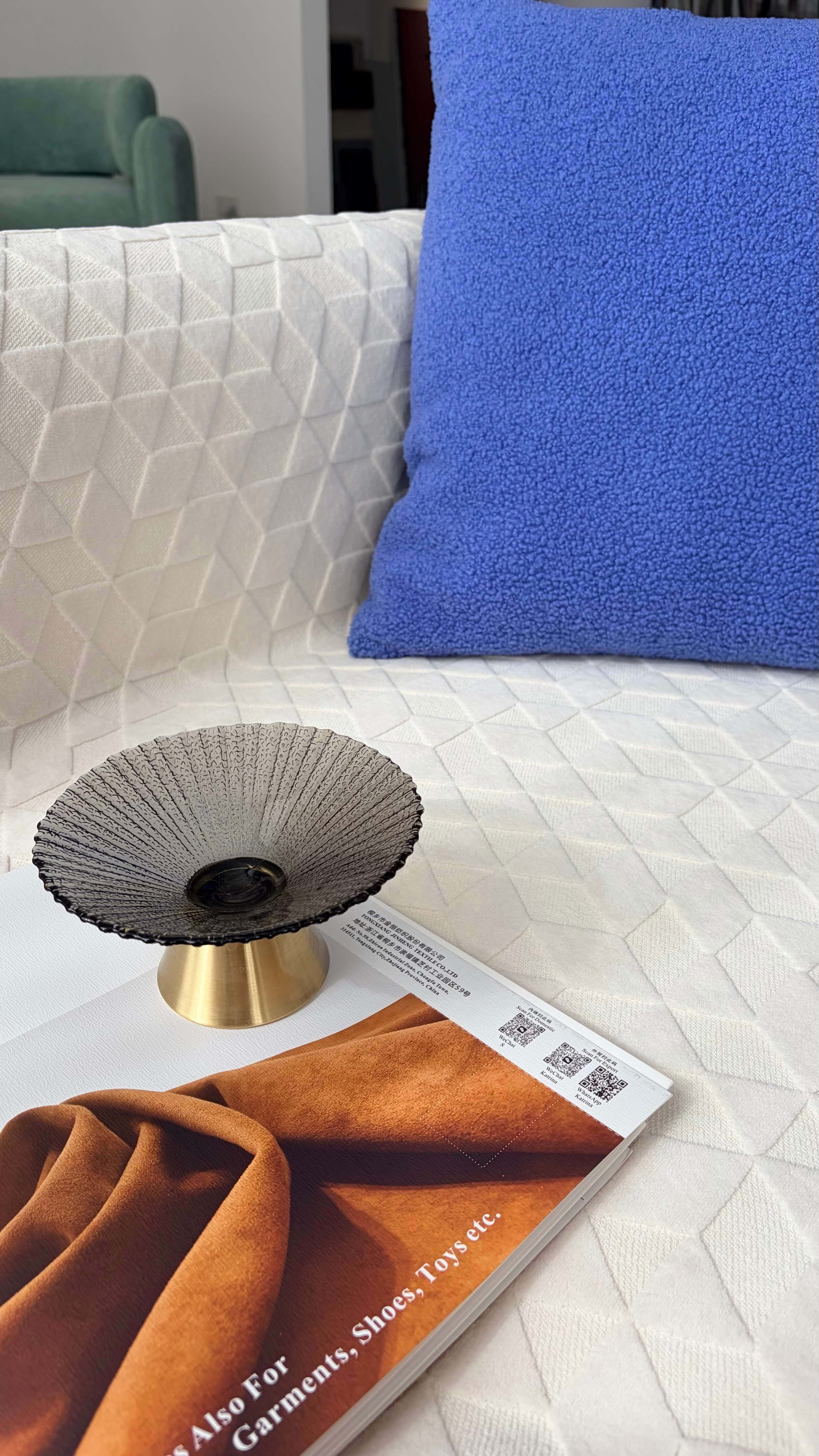 DANICA Textured Polyester Upholstery Fabric – 480gsm, 56" Wide, 12 Colors Langsum Fabric