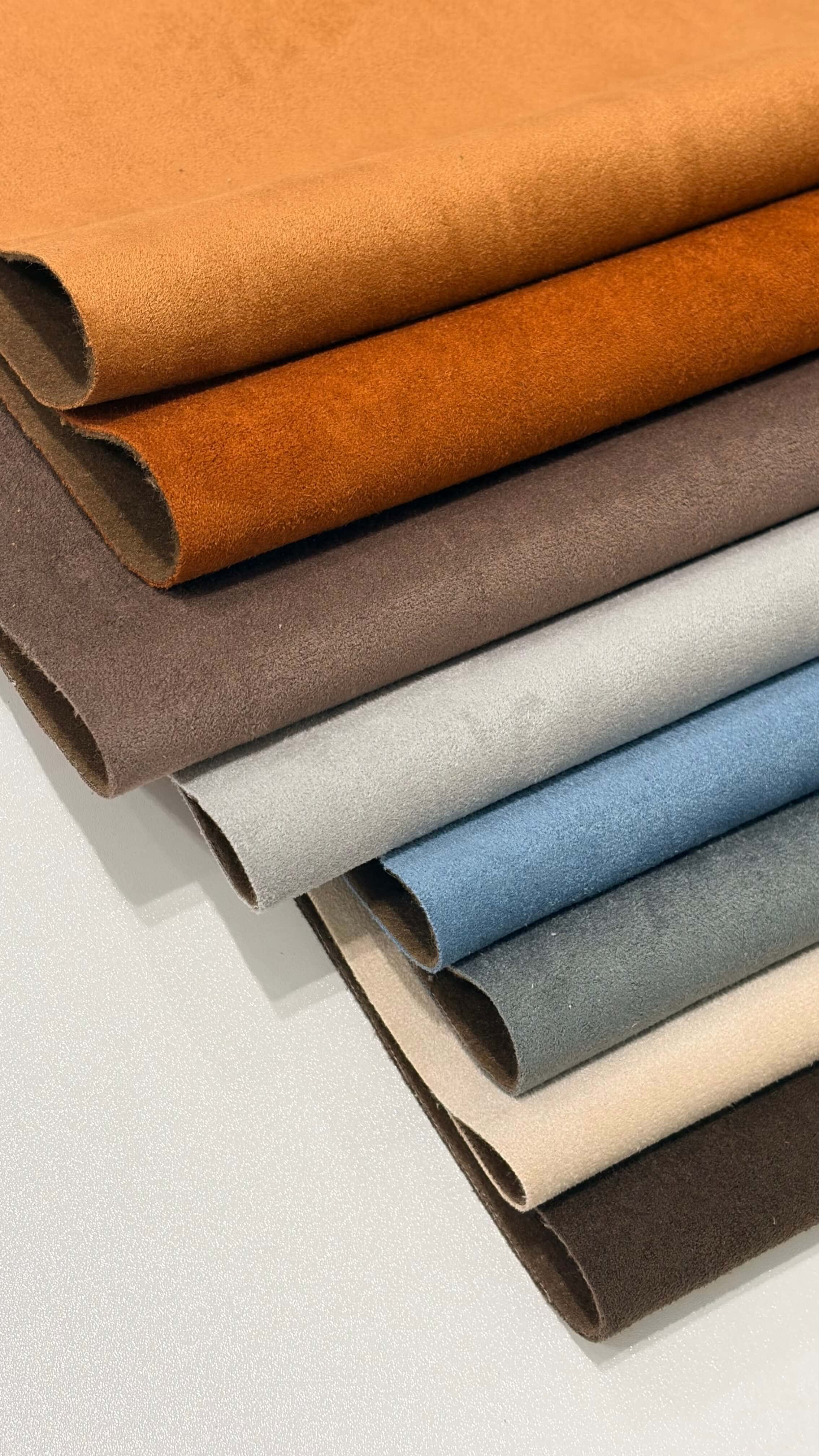 HALO Suede Fabric Textured Polyester Upholstery Fabric – 450 gsm, 56" Wide, 25 Colors Langsum Fabric