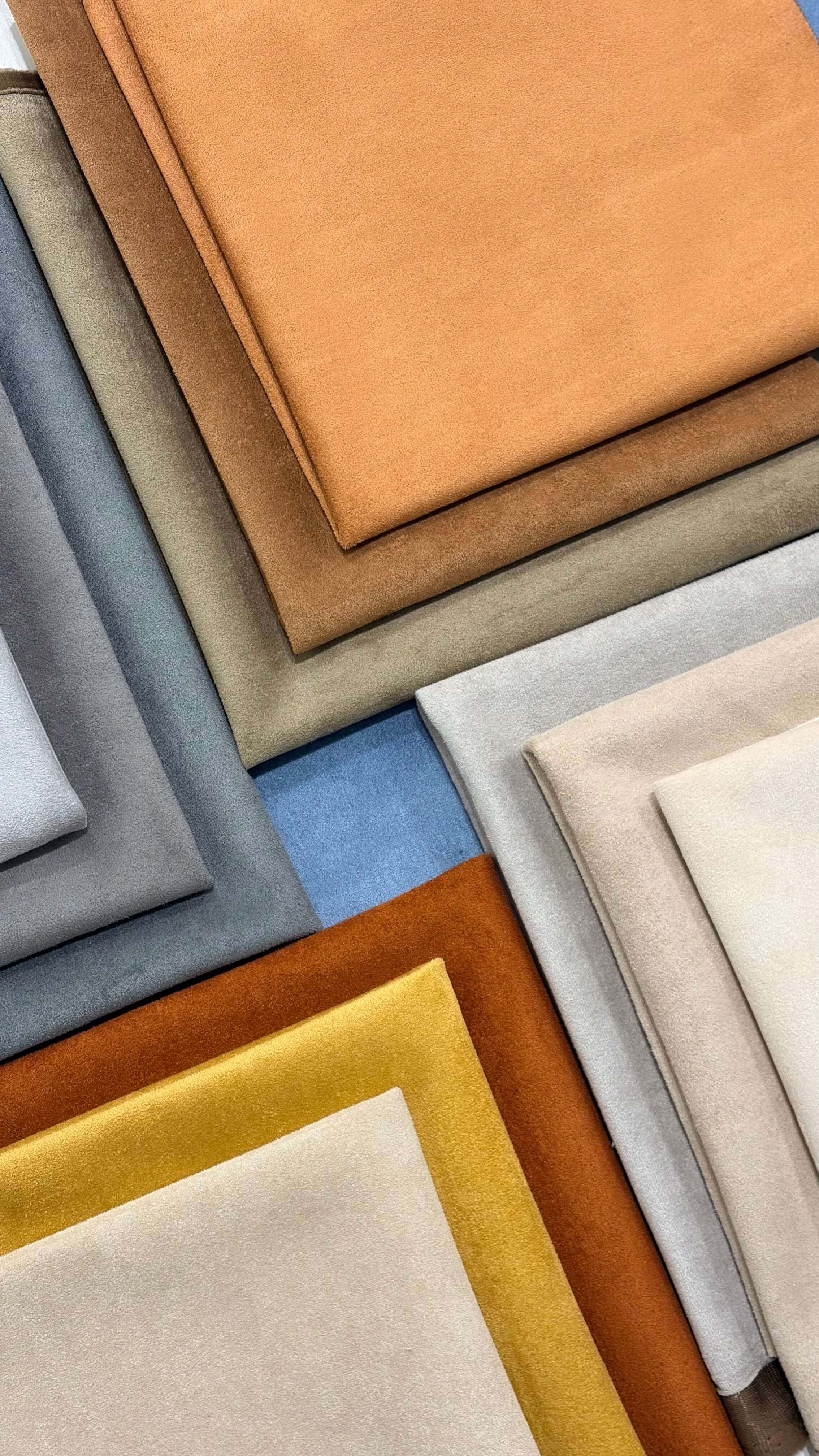HALO Suede Fabric Textured Polyester Upholstery Fabric – 450 gsm, 56" Wide, 25 Colors Langsum Fabric