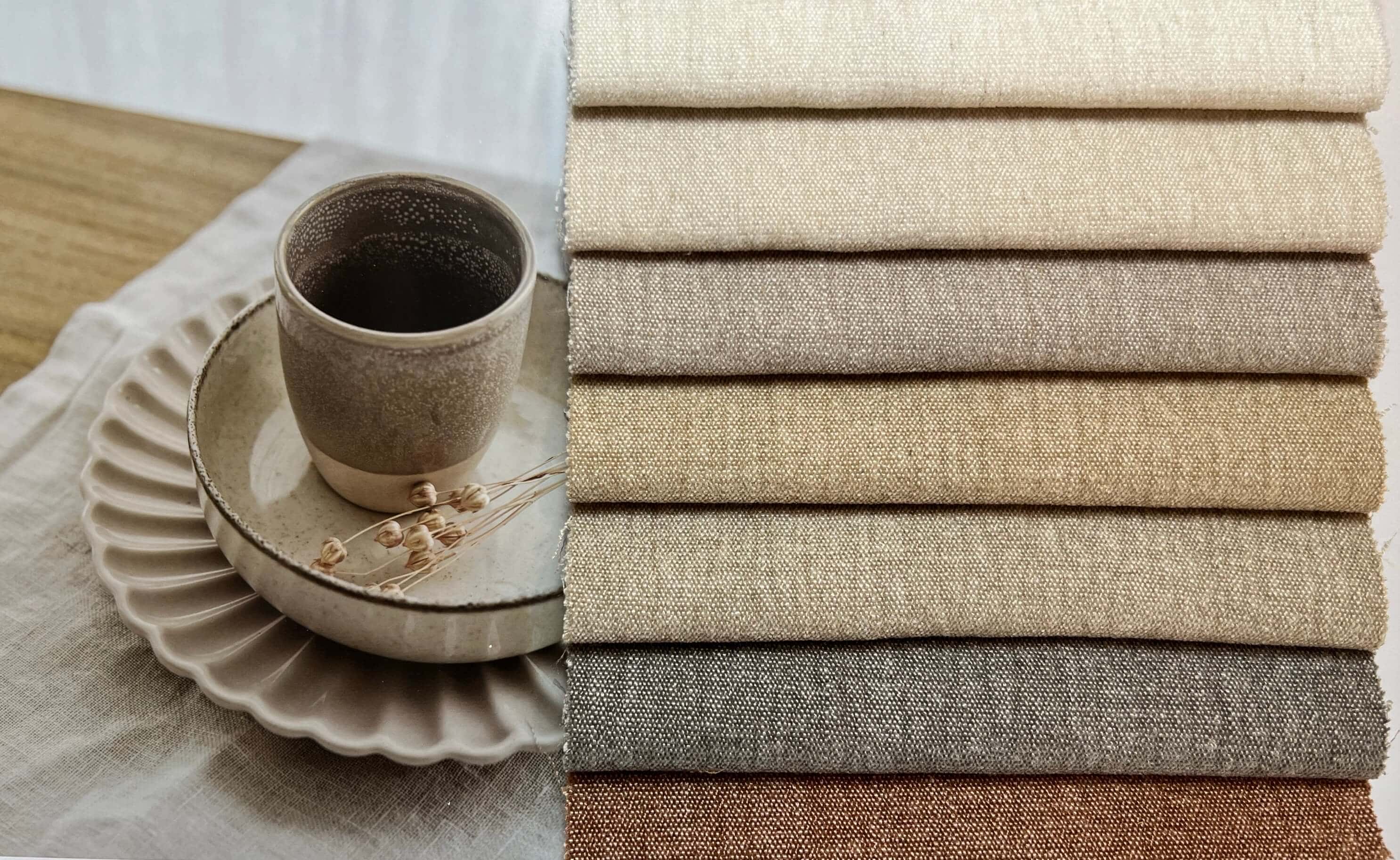 KESWICK Linen looking fabric Polyester Upholstery Fabric – 510gsm, 56" Wide, 18 Colors Langsum Fabric