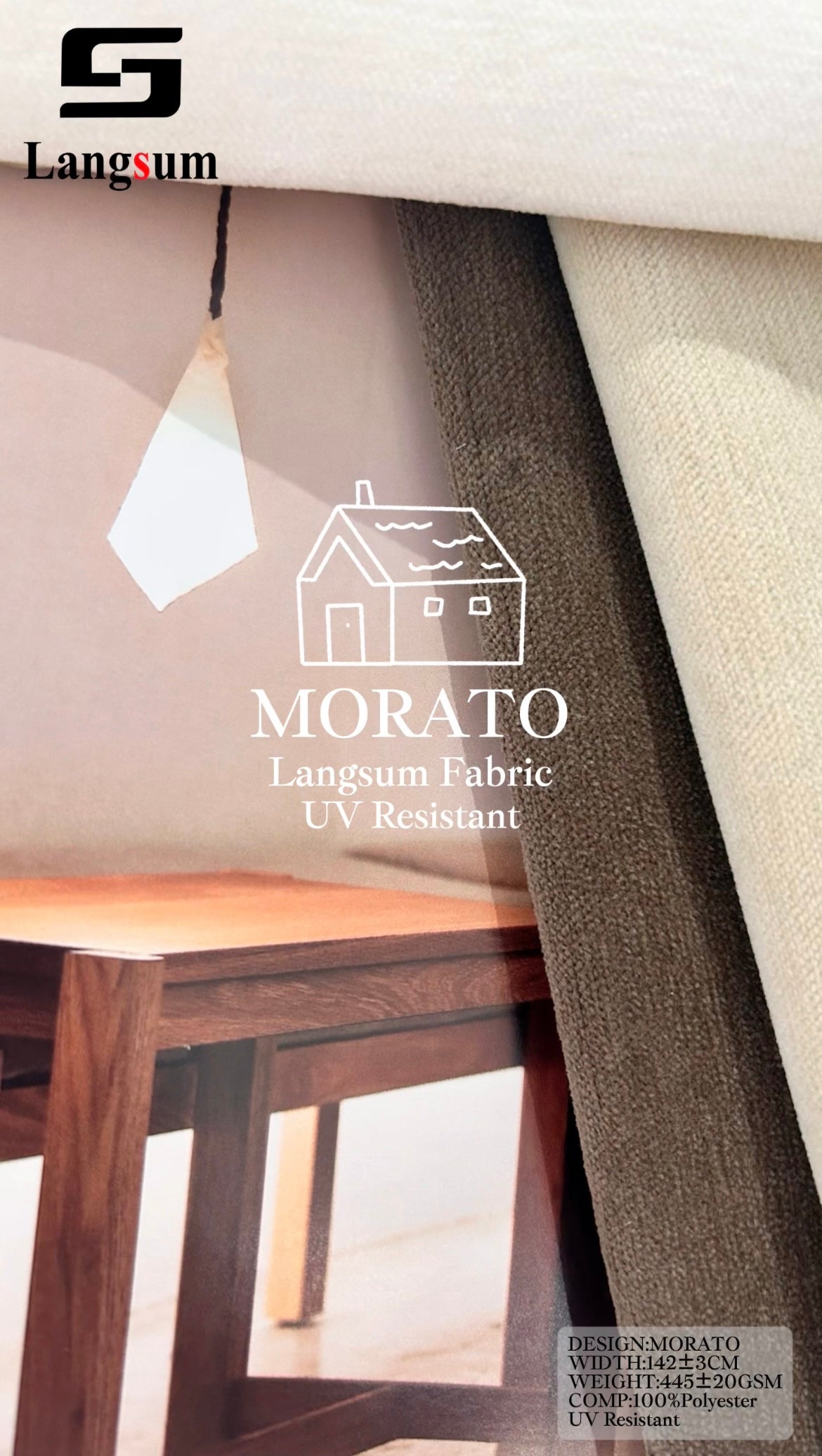 MORATO UV-Resistant Velvet Upholstery Fabric | 445 GSM Langsum Fabric
