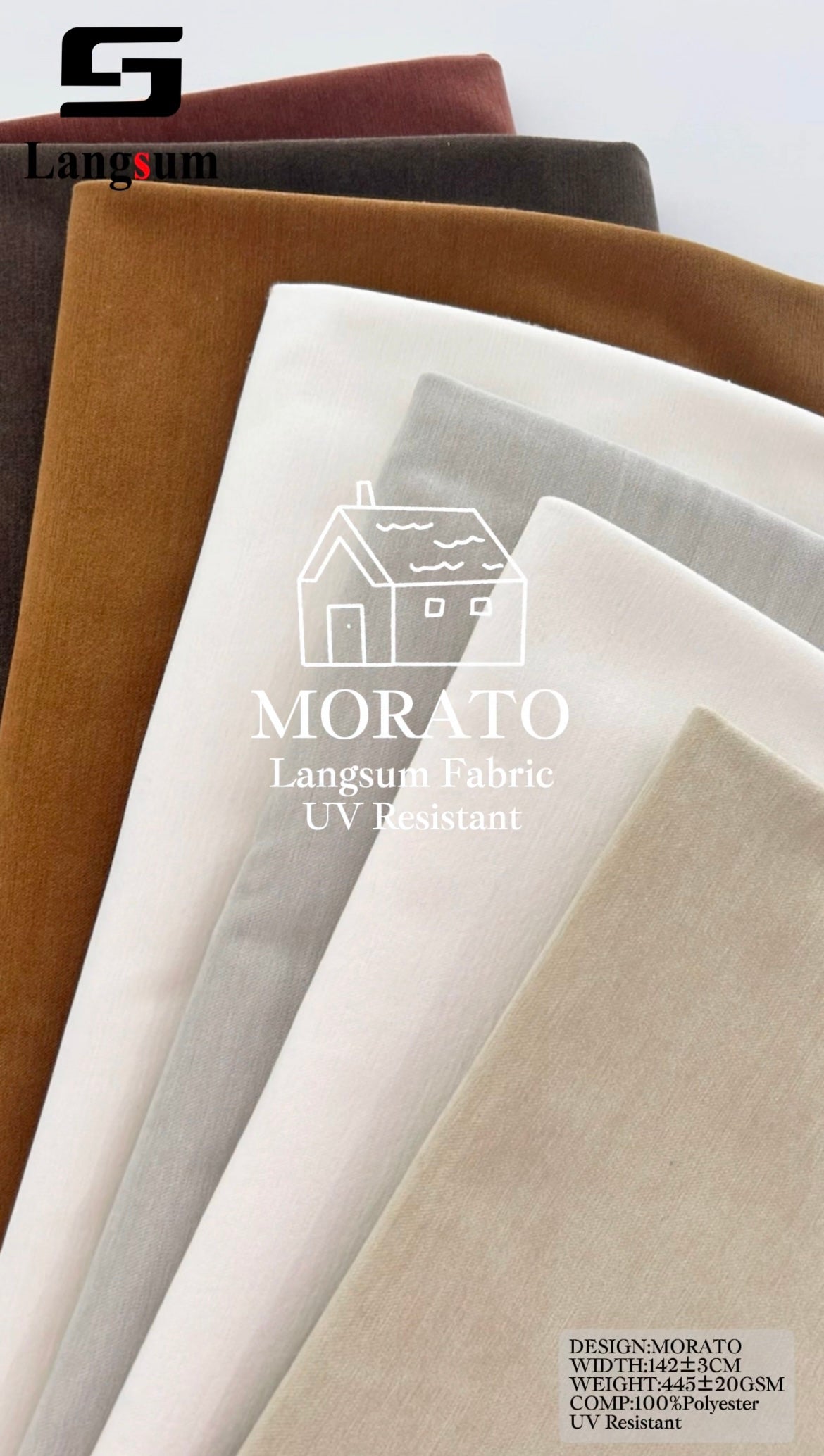 MORATO UV-Resistant Velvet Upholstery Fabric | 445 GSM Langsum Fabric