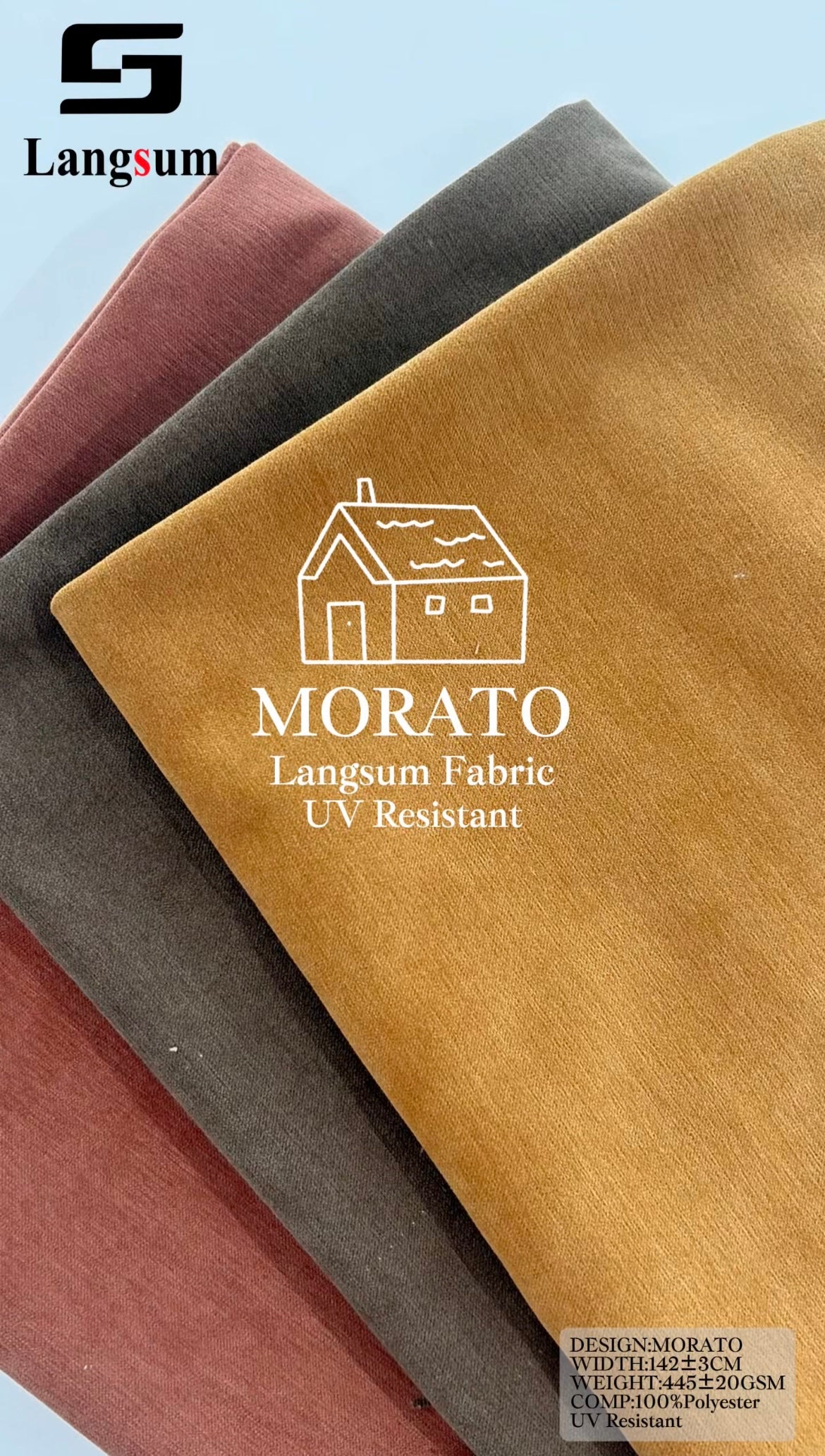 MORATO UV-Resistant Velvet Upholstery Fabric | 445 GSM Langsum Fabric