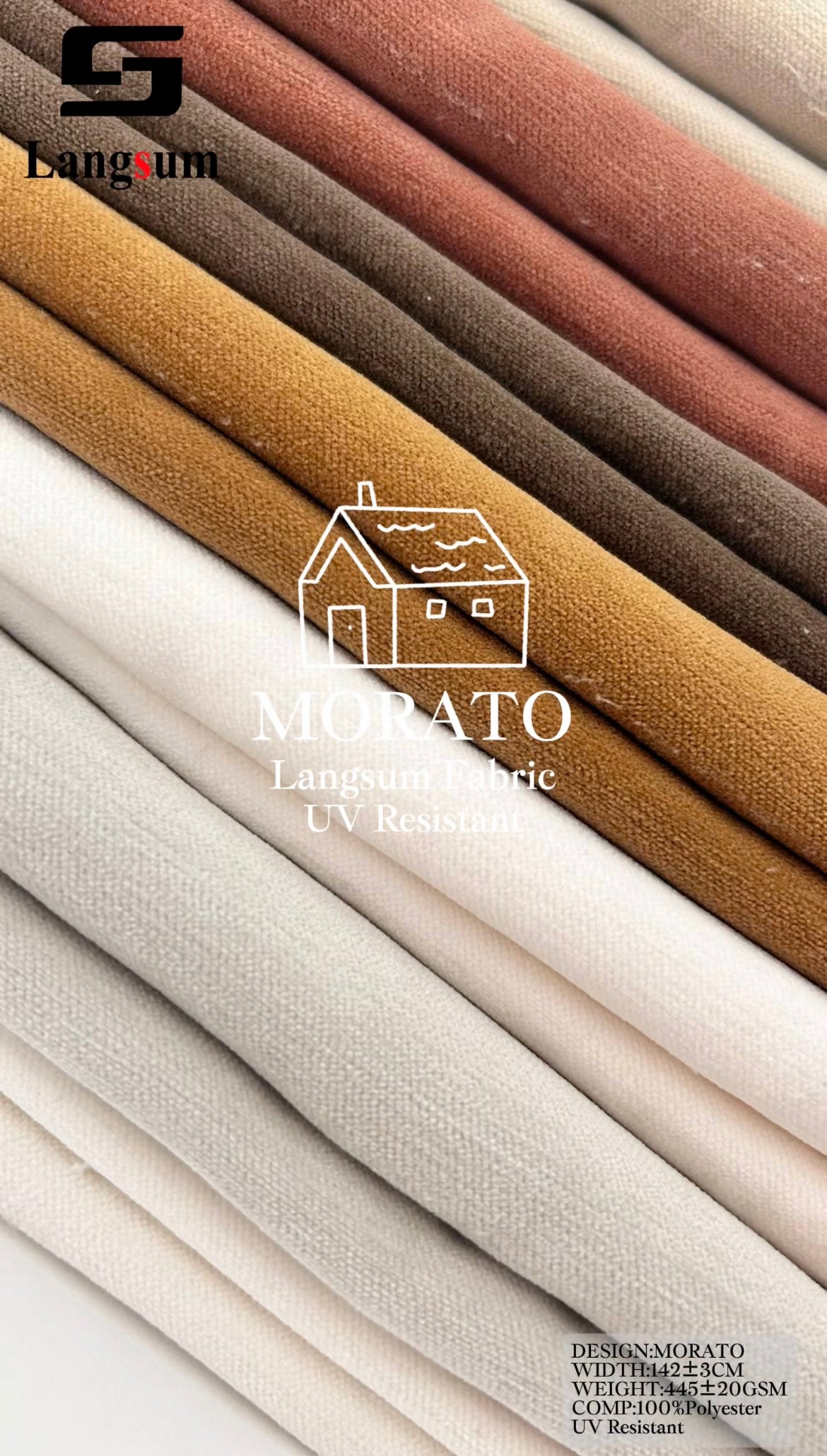 MORATO UV-Resistant Velvet Upholstery Fabric | 445 GSM Langsum Fabric