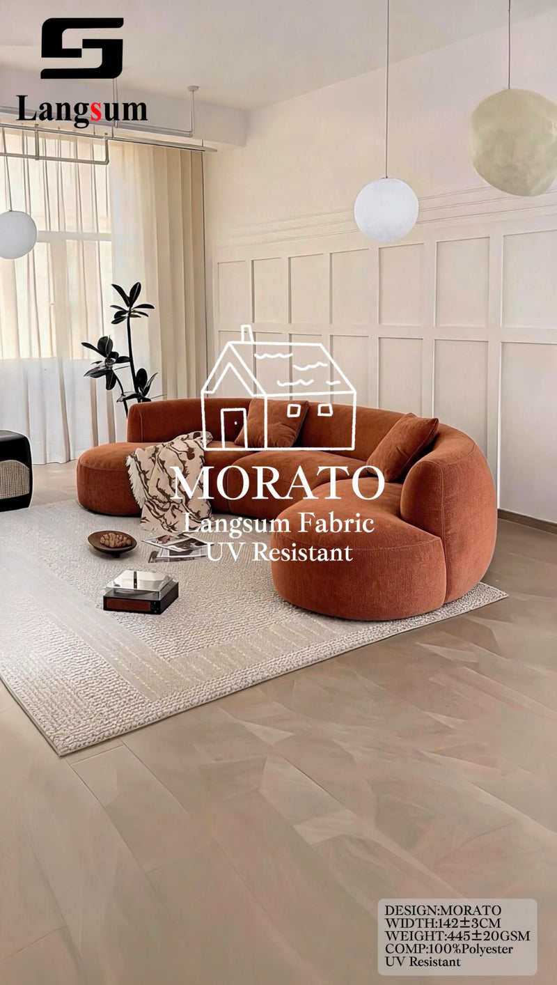 MORATO UV-Resistant Velvet Upholstery Fabric | 445 GSM Langsum Fabric