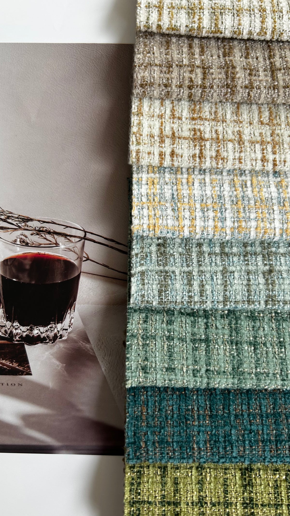 NORTON Grid-Textured Upholstery Fabric Langsum Fabric