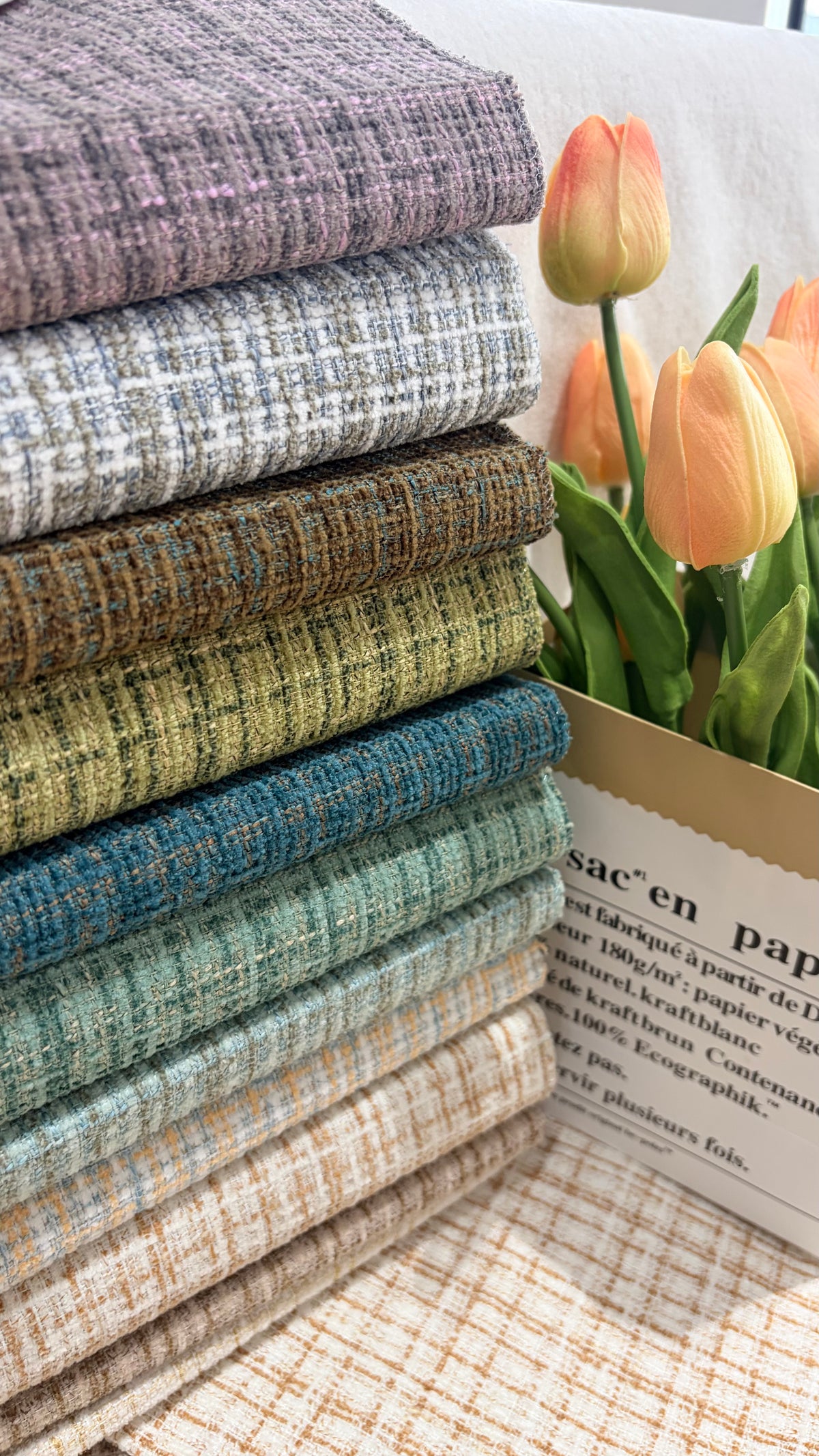 NORTON Grid-Textured Upholstery Fabric Langsum Fabric