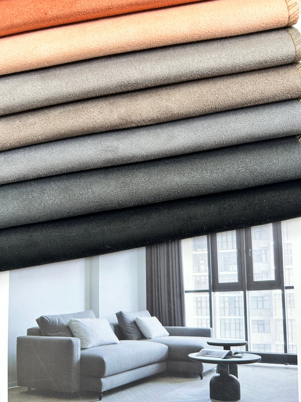 PLAIN SUDED Smooth-Texture Upholstery Fabric Langsum Fabric