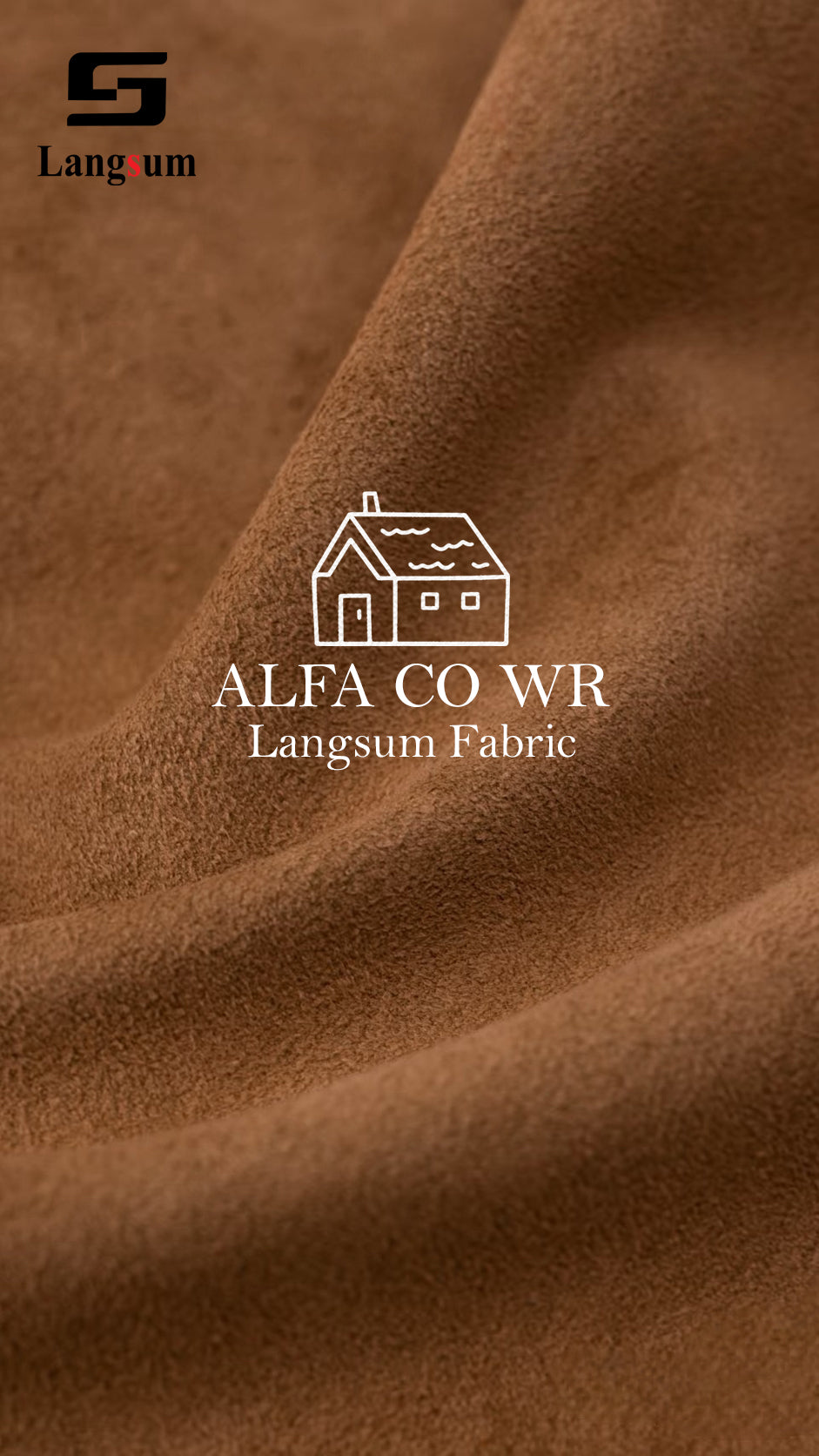 ALFA CO WR Water-Resistant Suede Fabric Polyester Upholstery Fabric – 350gsm, 56" Wide, 18 Colors Langsum Fabric