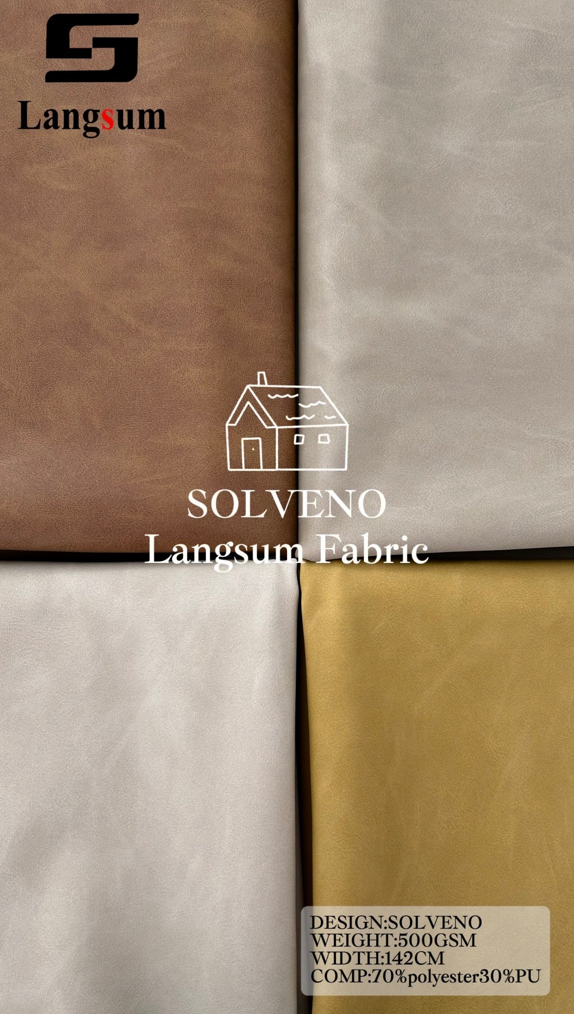 SOLVENO Smooth-Surface Upholstery Fabric Langsum Fabric