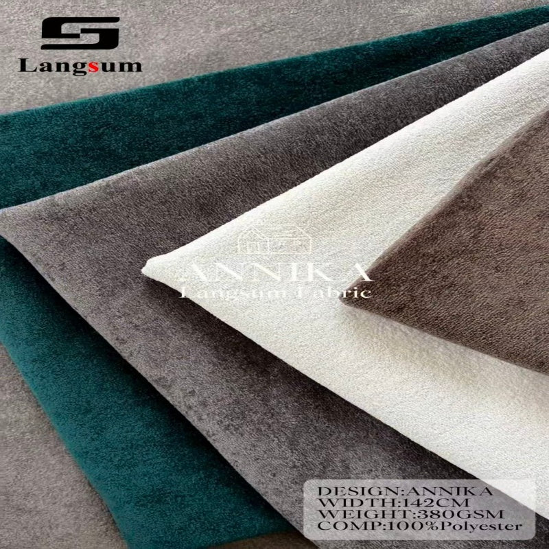 ANNIKA: Premium Easy Clean Chenille-Like Velvet Fabric by Langsum