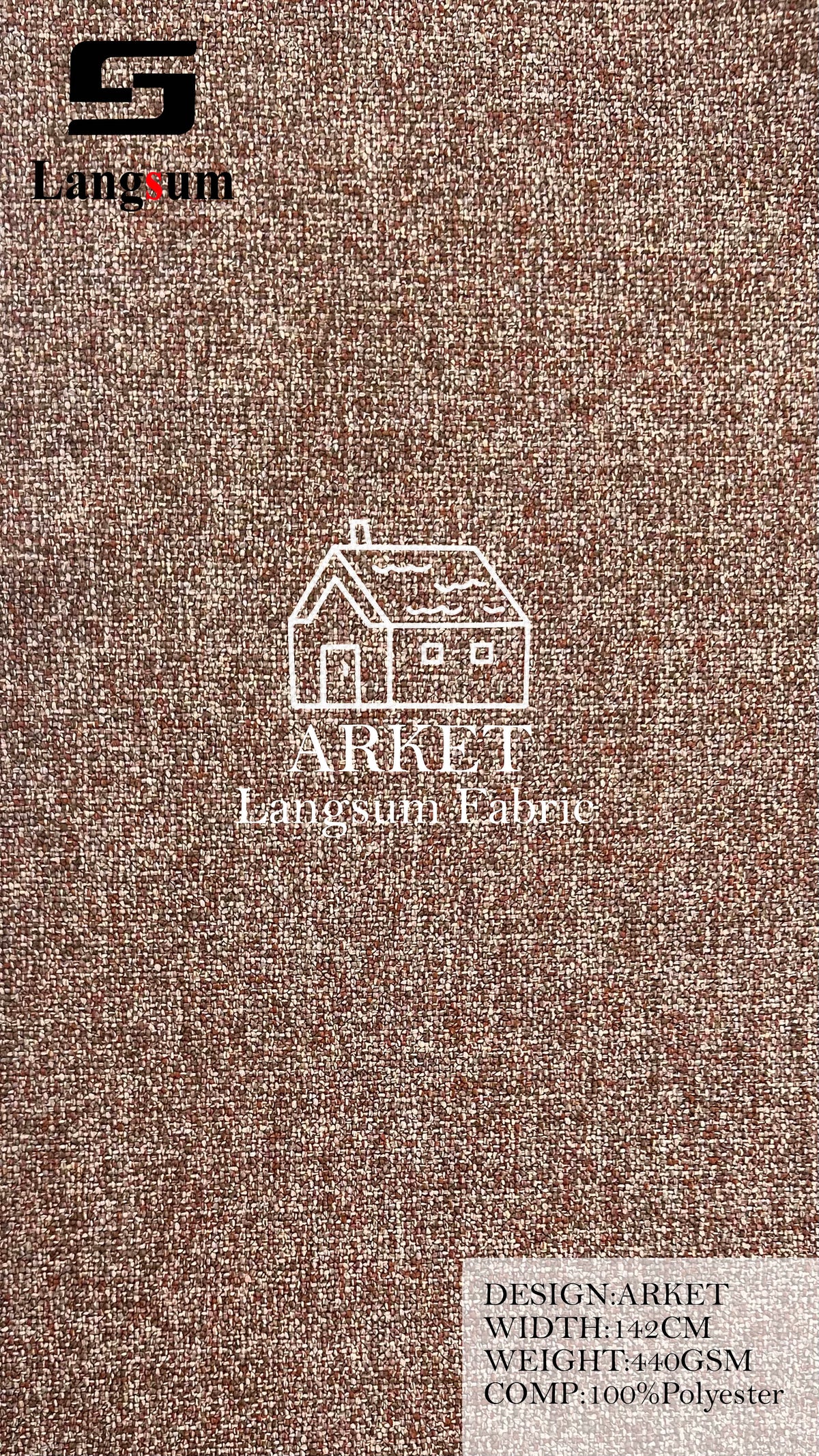 ARKET Textured Polyester Upholstery Fabric – 440gsm, 56" Wide, 16 Colors Langsum Fabric