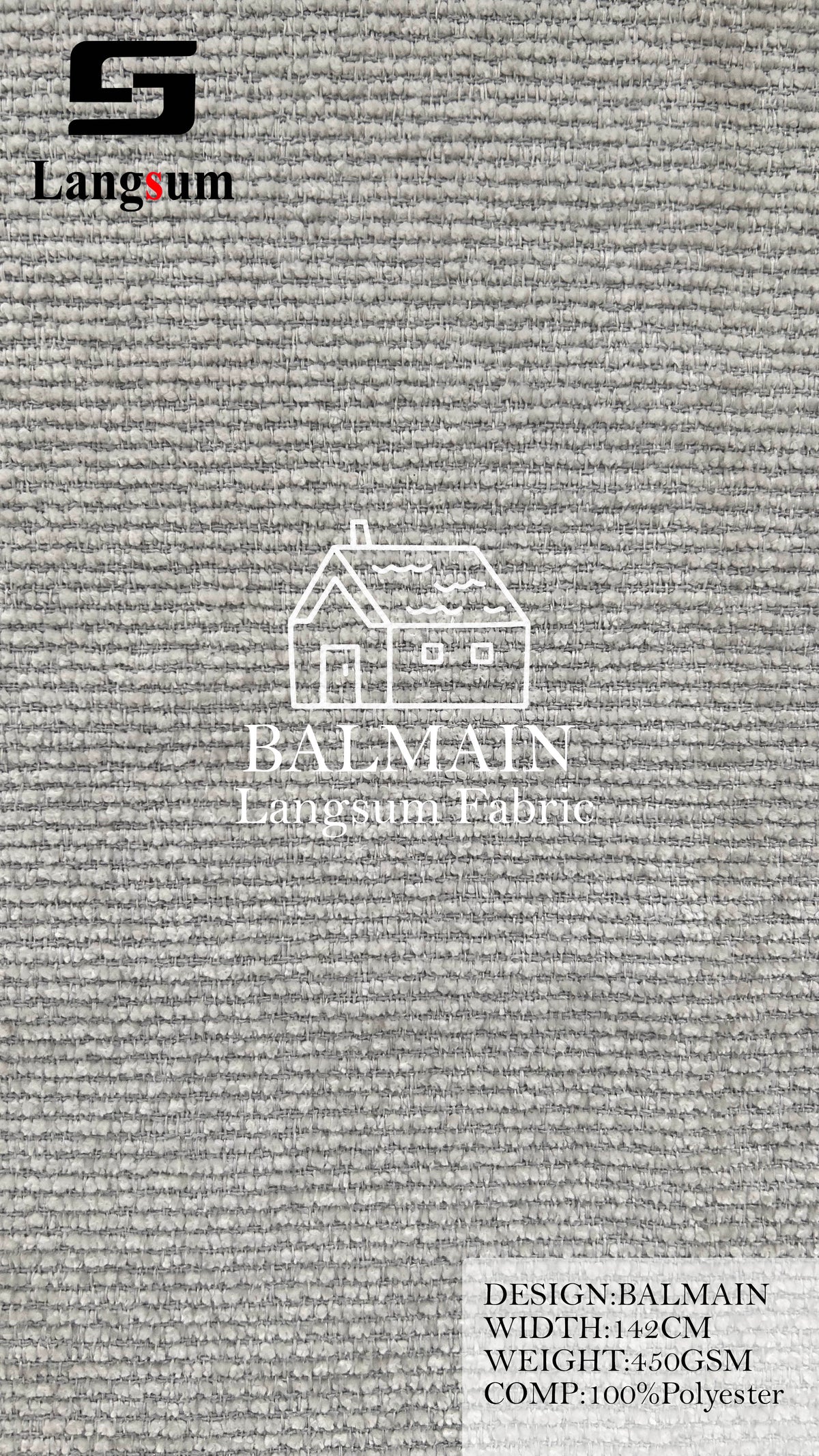 BALMAIN Ribbed Polyester Upholstery Fabric – 450gsm, 56" Wide, 17 Colors Langsum Fabric