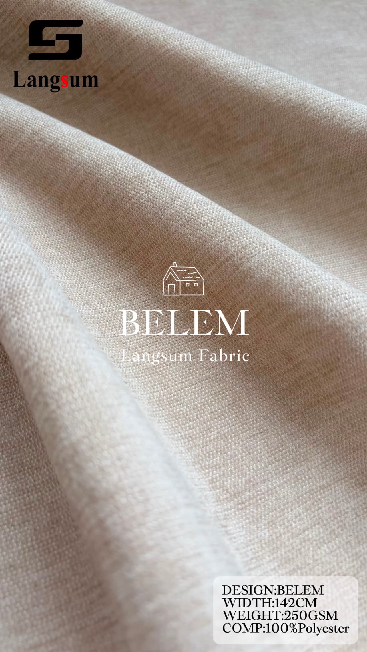 BELEM Chenille Fabric Woven Jacquard Fabric – 250gsm, 56" Wide, 29 Colors Langsum Fabric