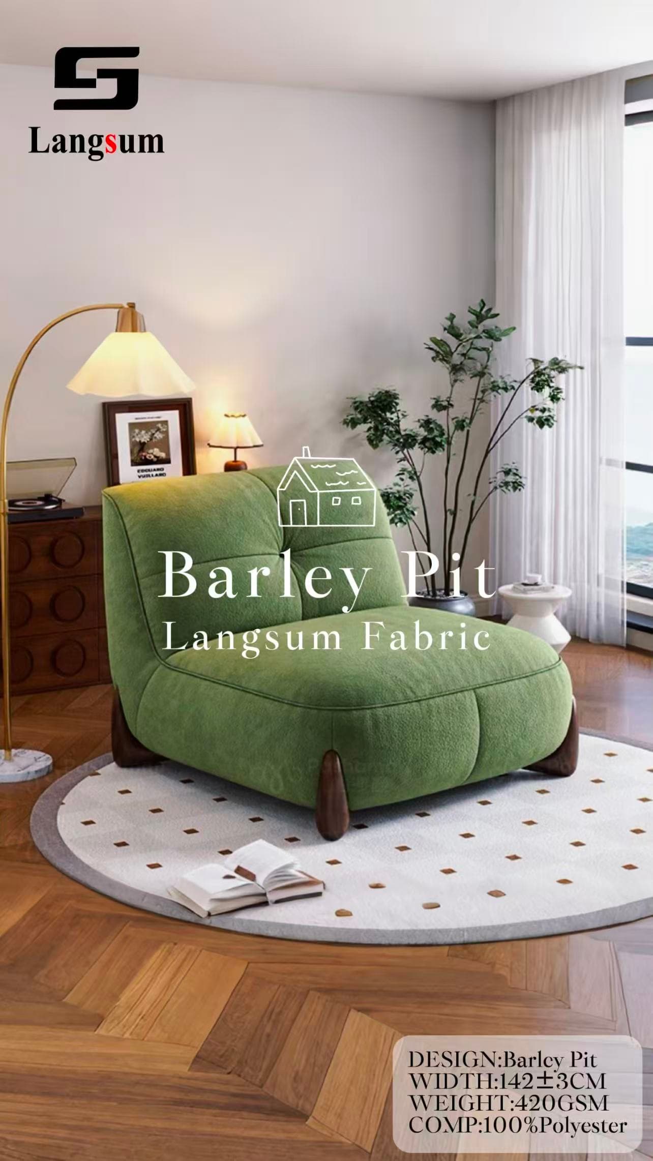 BARLEY PIT Velvet Fabric Knitted Fabric Jacquard-420gsm, 56" Wide, 16 Colors Langsum Fabric