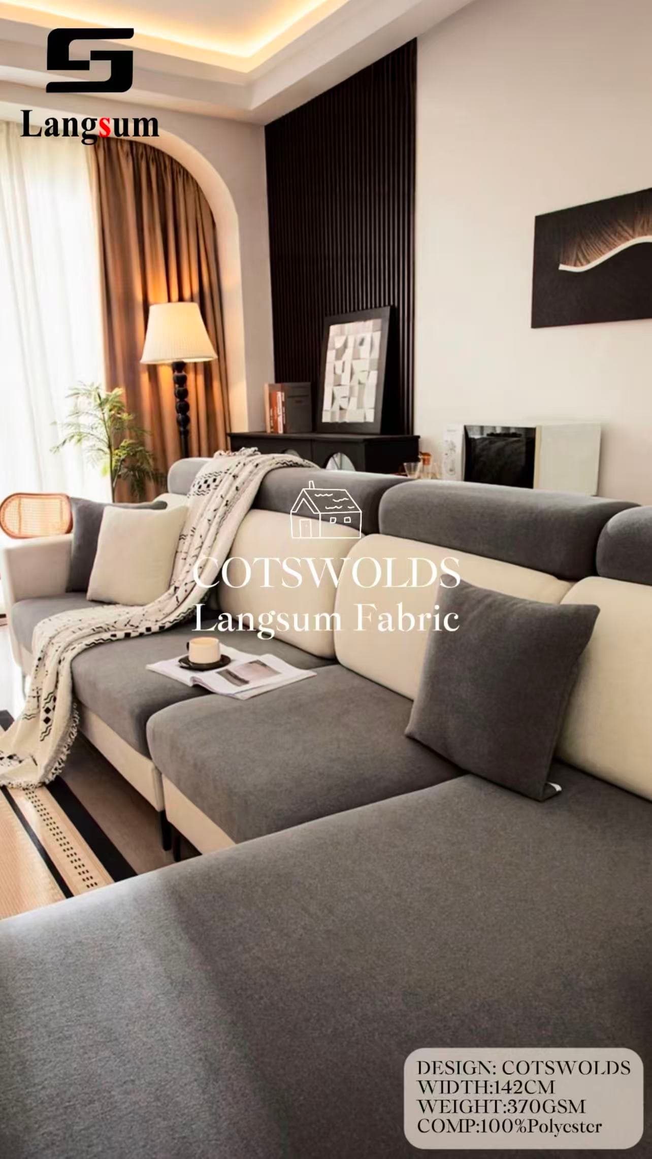 COTSWOLDS Velvet Fabric Knitted Fabric Jacquard-300/370gsm, 56" Wide, 26 Colors Langsum Fabric