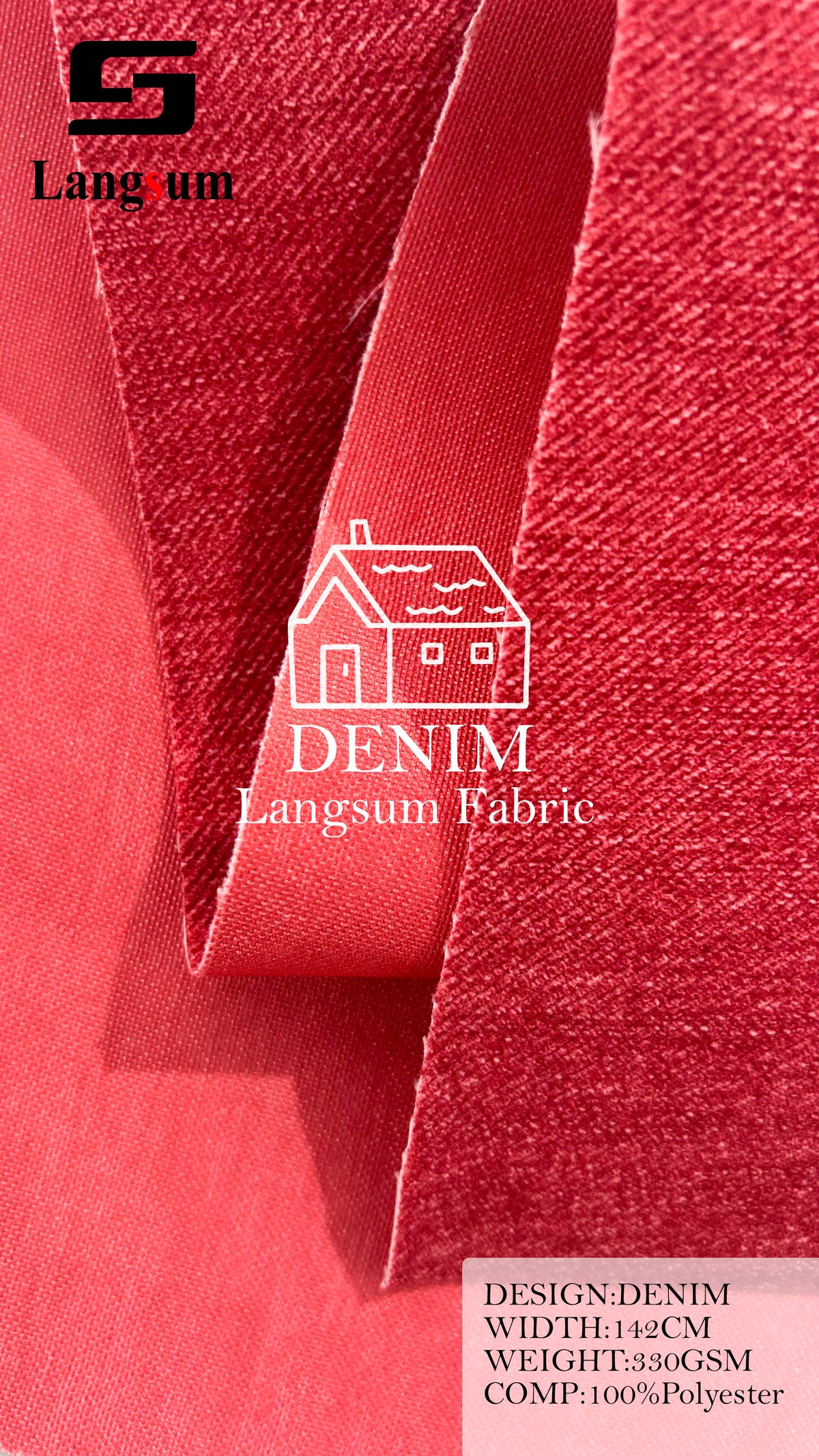 DENIM Denim-Look Polyester Upholstery Fabric – 330gsm, 56" Wide Langsum Fabric