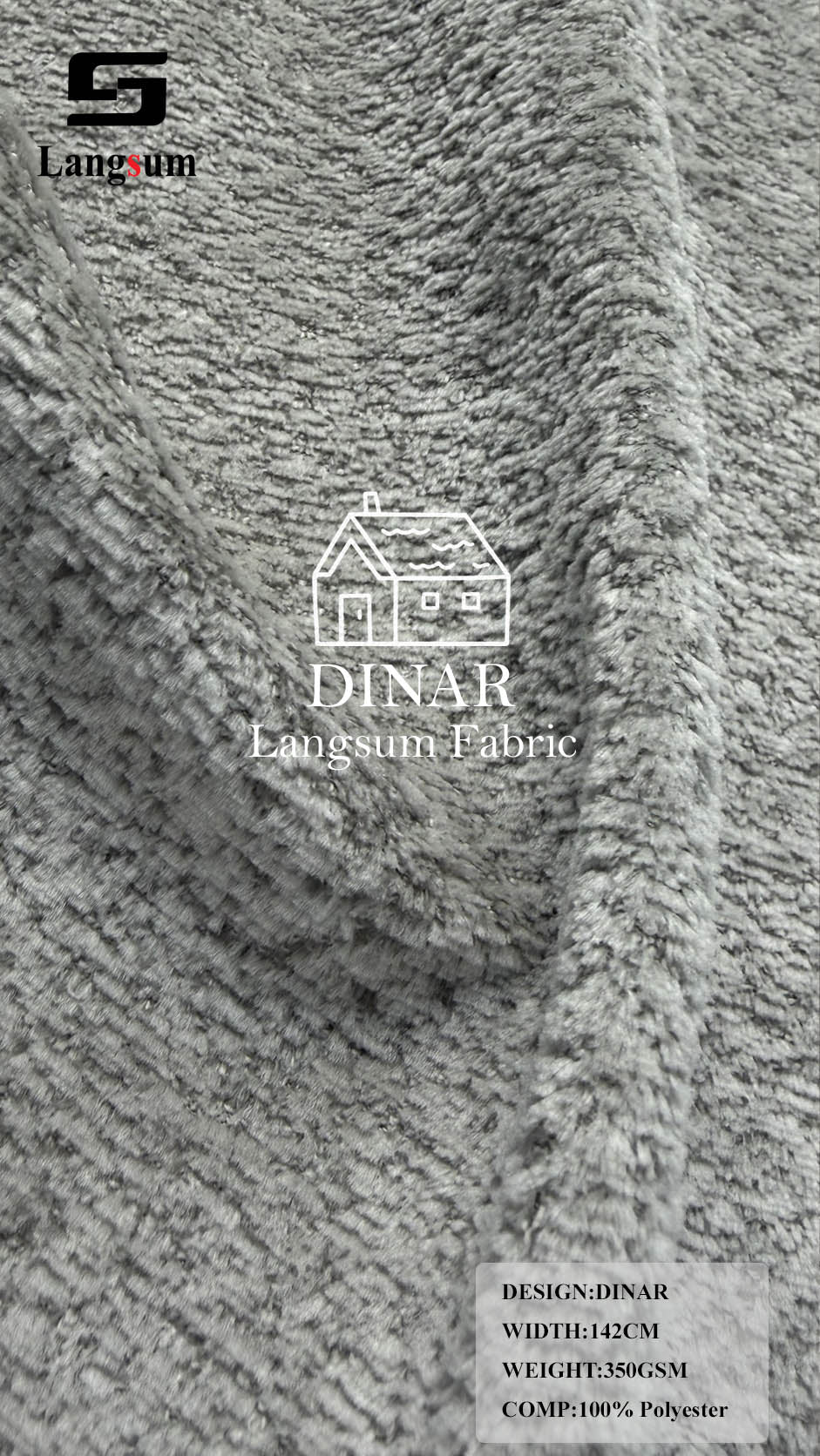 DINAR Mottled-Textured Polyester Upholstery Fabric – 350gsm, 56" Wide, 13 Colors Langsum Fabric