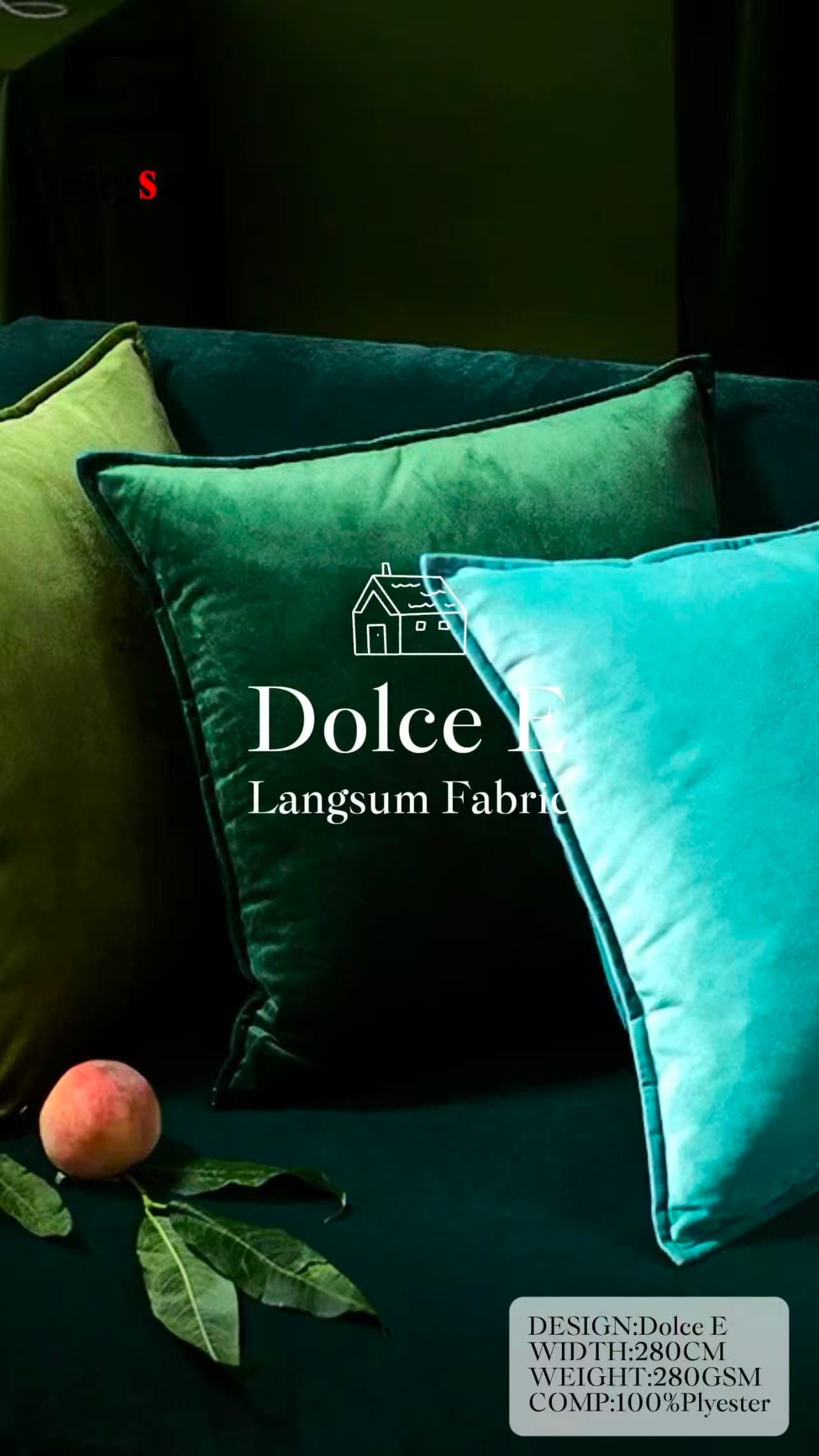 DOLCE E Velvet Fabric Knitted Fabric Jacquard-280gsm, 110" Wide, 49 Colors Langsum Fabric