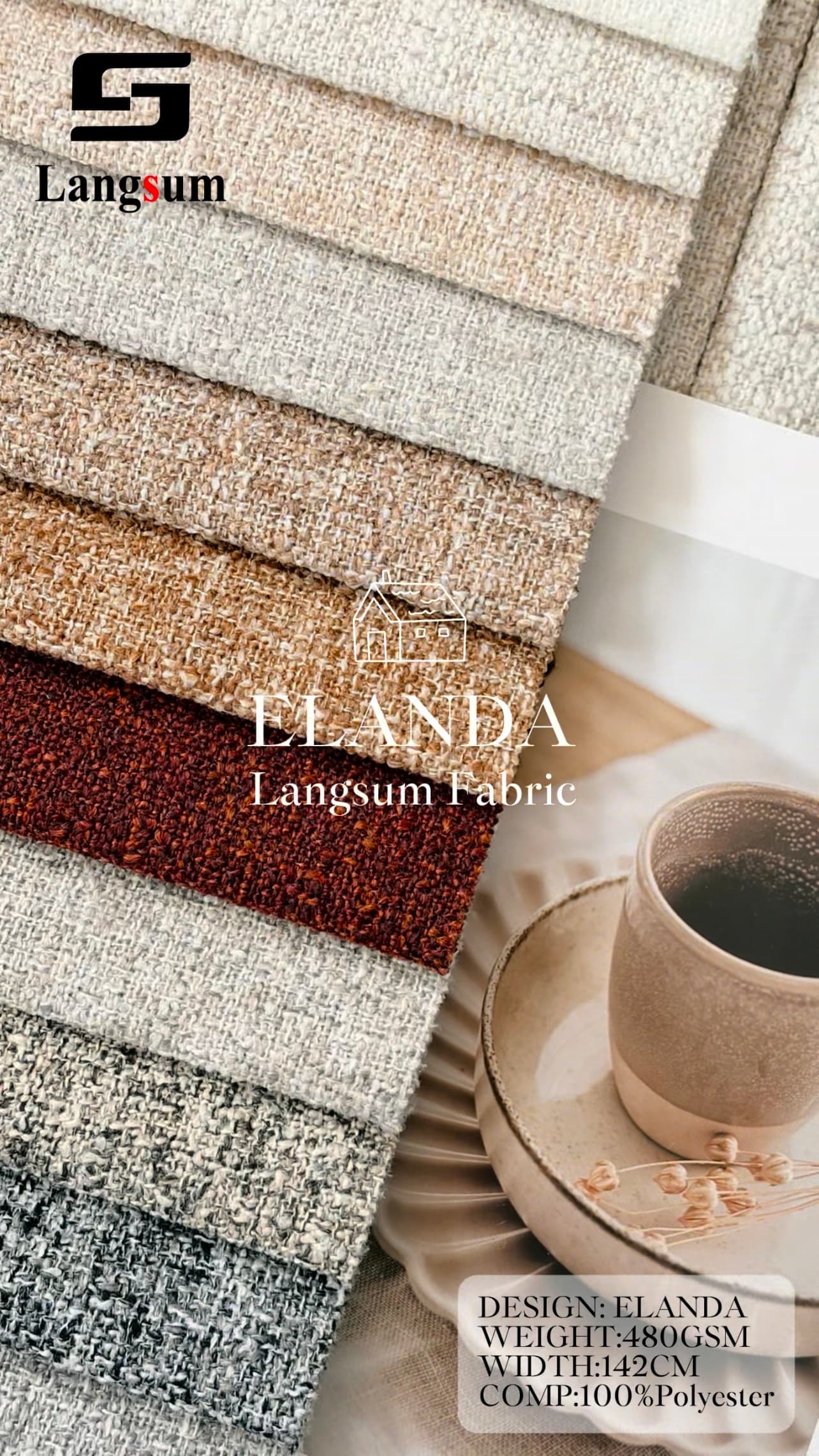 ELANDA: Premium UK-Standard Fire-Retardant Woven Fabric by Langsum