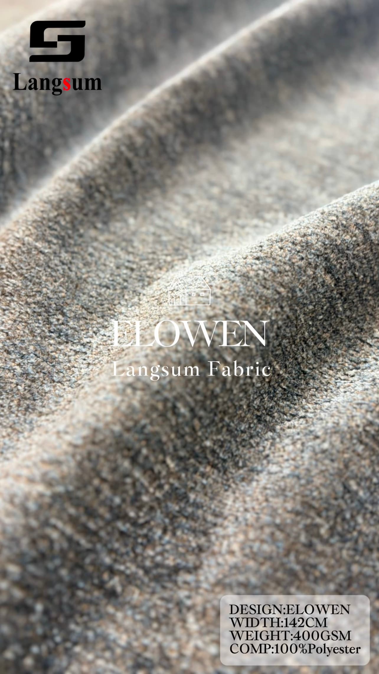 ELOWEN Chenille Fabric Woven Jacquard Fabric – 400gsm, 56" Wide, 22 Colors Langsum Fabric
