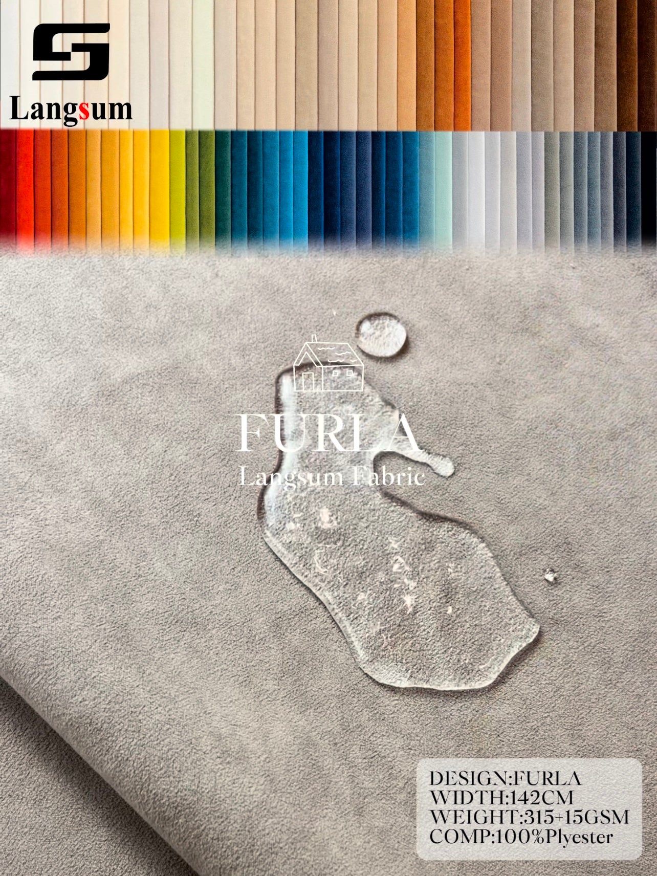 FURLA: Premium Water-Resistant  Suede Velvet Fabric by Langsum