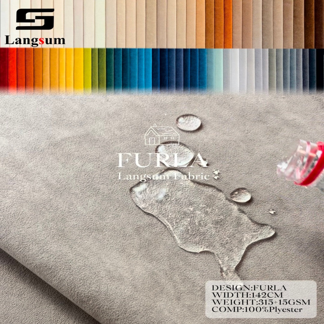 FURLA: Premium Water-Resistant  Suede Velvet Fabric by Langsum