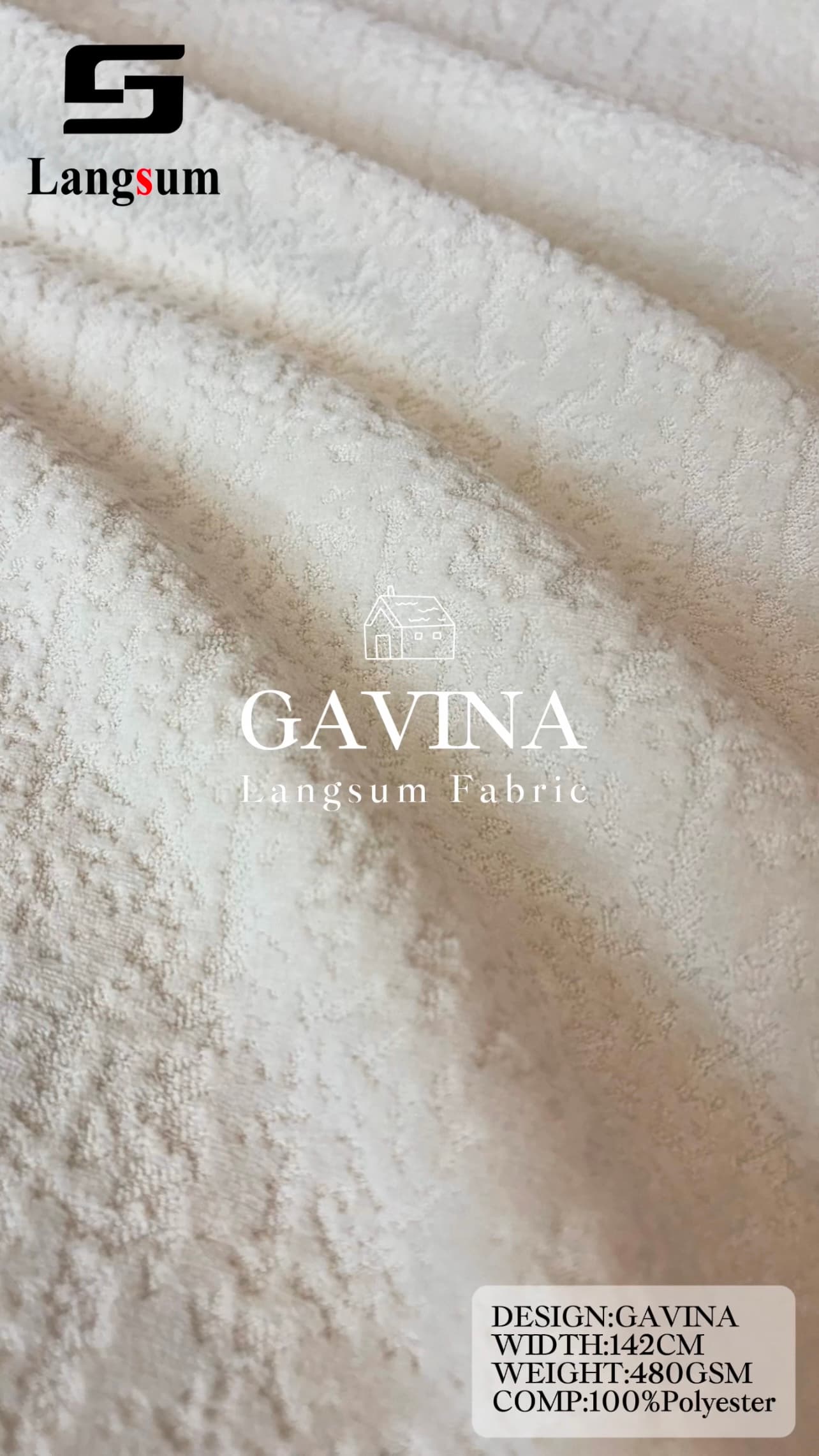 GAVINA Circle knittedJaquard Textured Polyester Upholstery Fabric – 480GSM, 56" Wide, 12 Colors Langsum Fabric