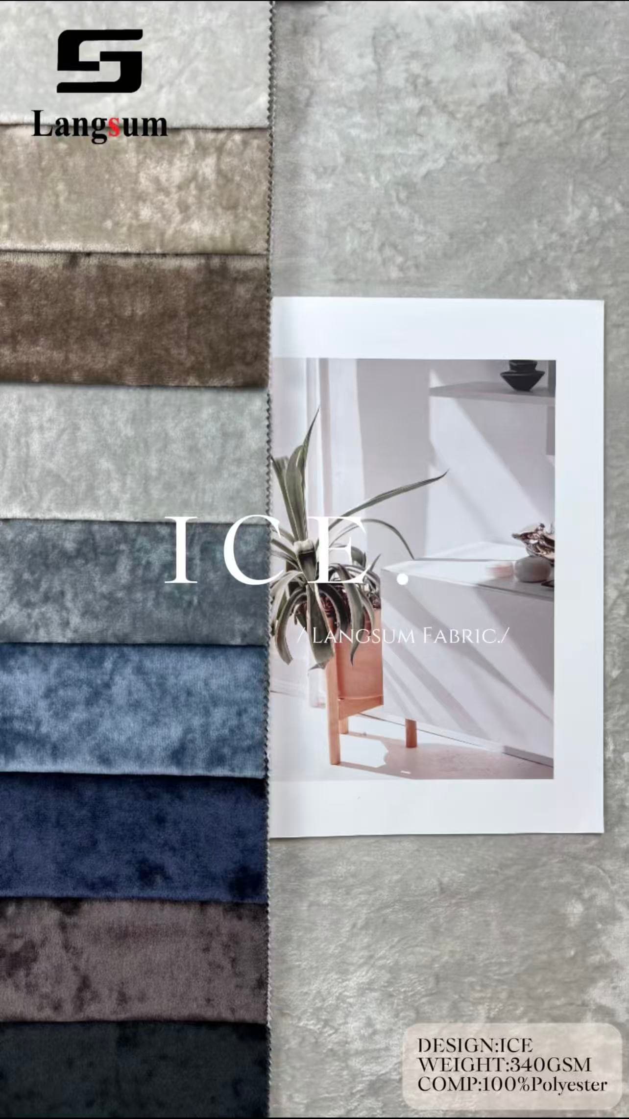 ICE Velvet Fabric Knitted Fabric Jacquard-340gsm, 56" Wide, 9 Colors Langsum Fabric