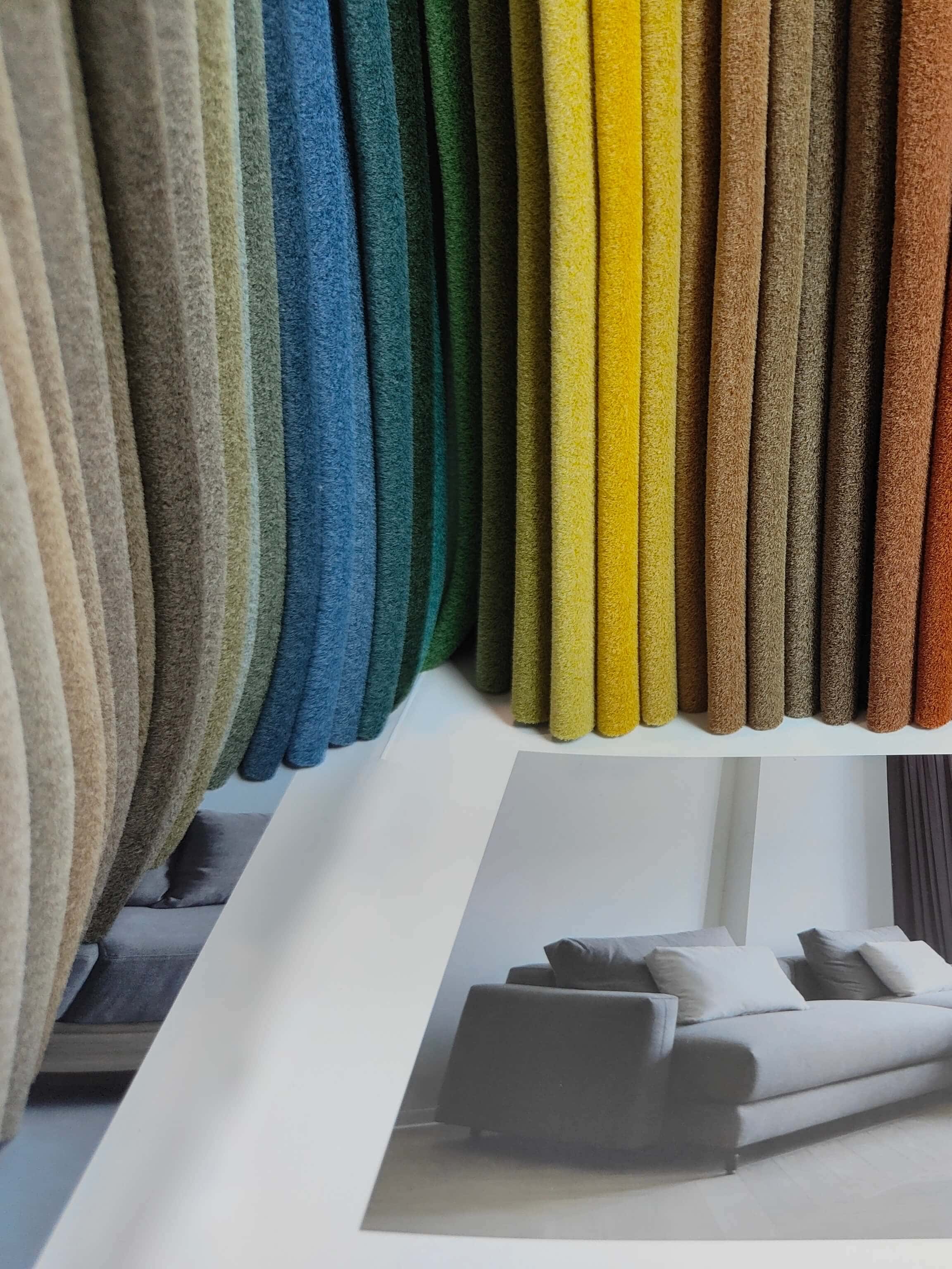 RHOSSILI Textured Polyester Upholstery Fabric – 410gsm, 56" Wide, 59 Colors Langsum Fabric