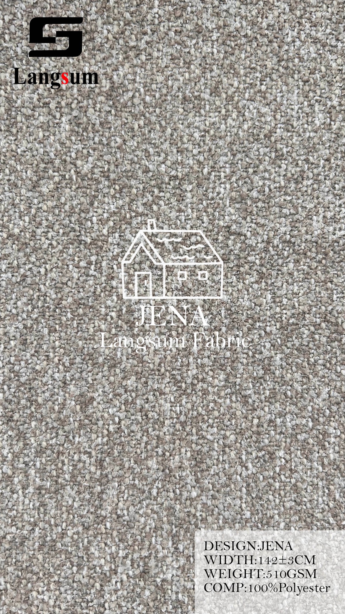 JENA Loop-Textured Polyester Upholstery Fabric – 510gsm, 56" Wide, 13 Colors Langsum Fabric
