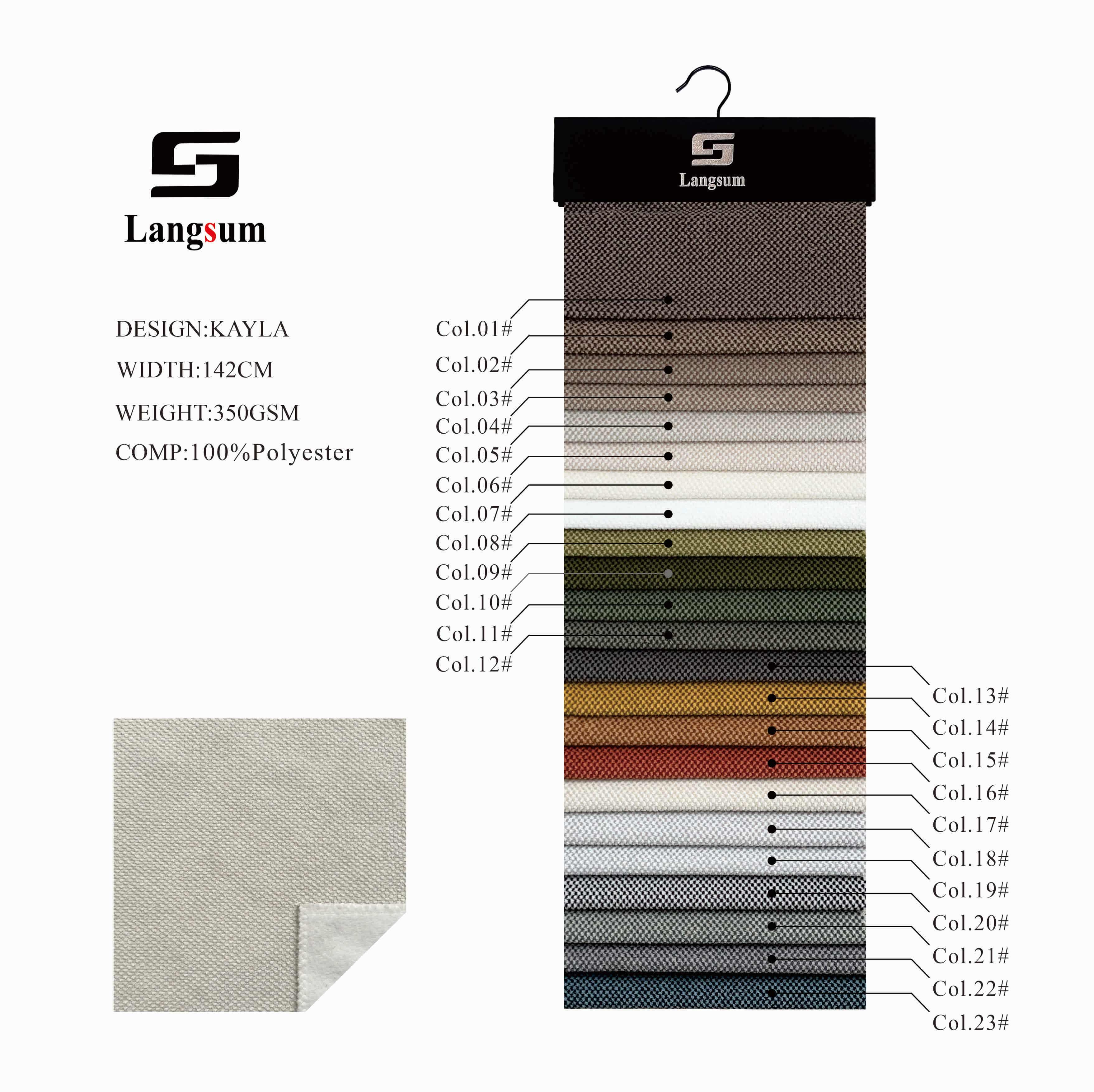 KAYLA Velvet Fabric Knitted Fabric Jacquard-350gsm, 56" Wide, 23 Colors Langsum Fabric
