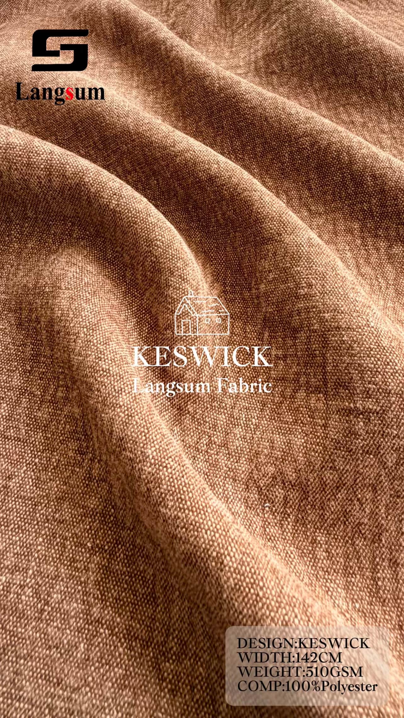 KESWICK Linen looking fabric Polyester Upholstery Fabric – 510gsm, 56" Wide, 18 Colors Langsum Fabric