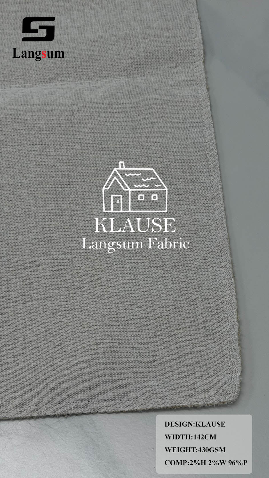 KLAUSE Chunky-Textured Upholstery Fabric – 430gsm, 56" Wide Langsum Fabric
