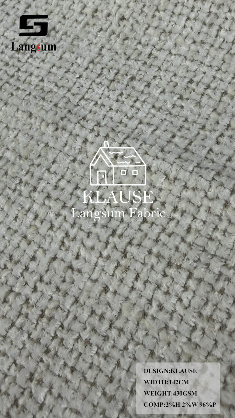 KLAUSE Chunky-Textured Upholstery Fabric – 430gsm, 56" Wide Langsum Fabric