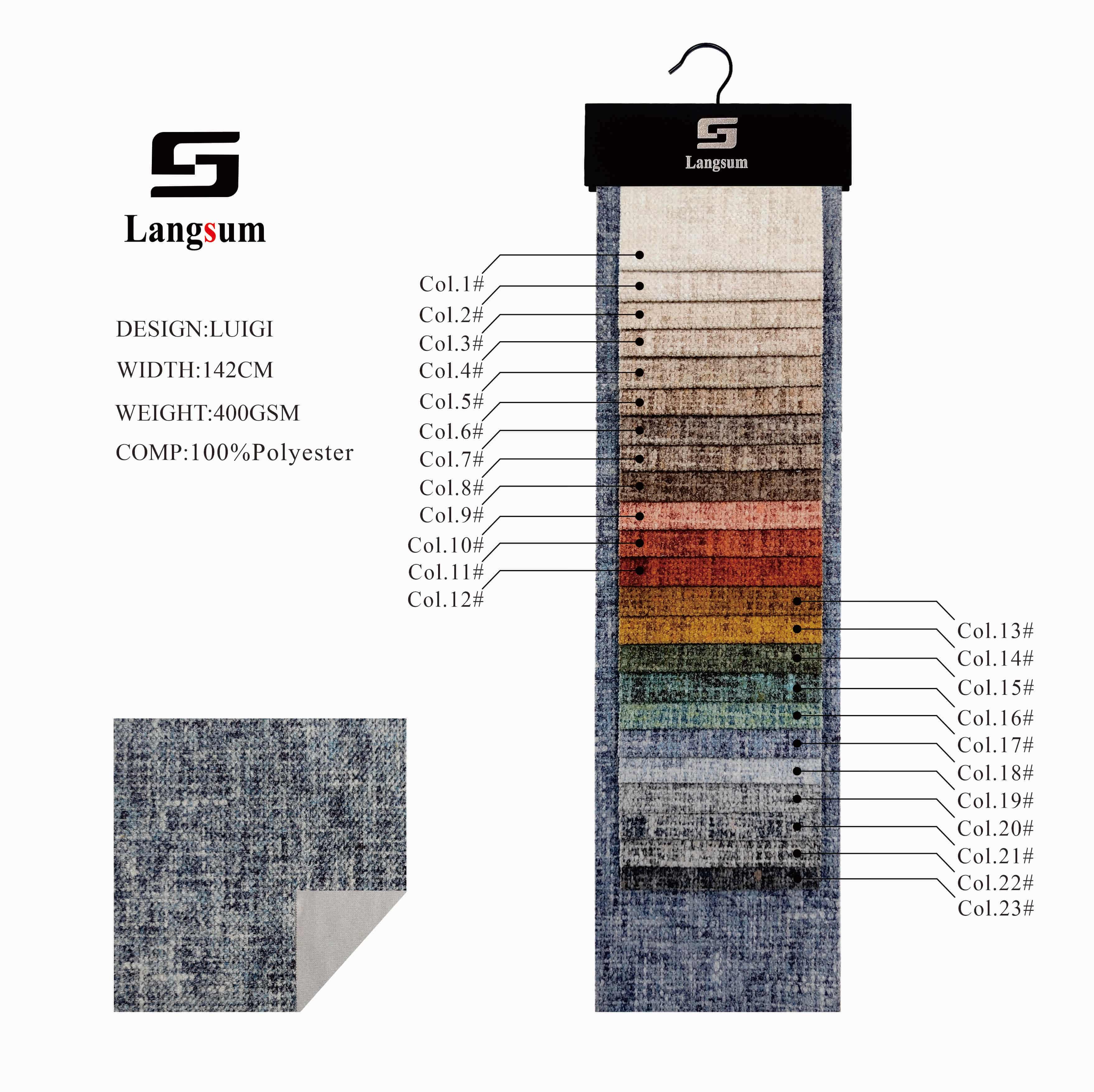 LUIGI Velvet Fabric Knitted Fabric Jacquard-400gsm, 56" Wide, 23 Colors Langsum Fabric