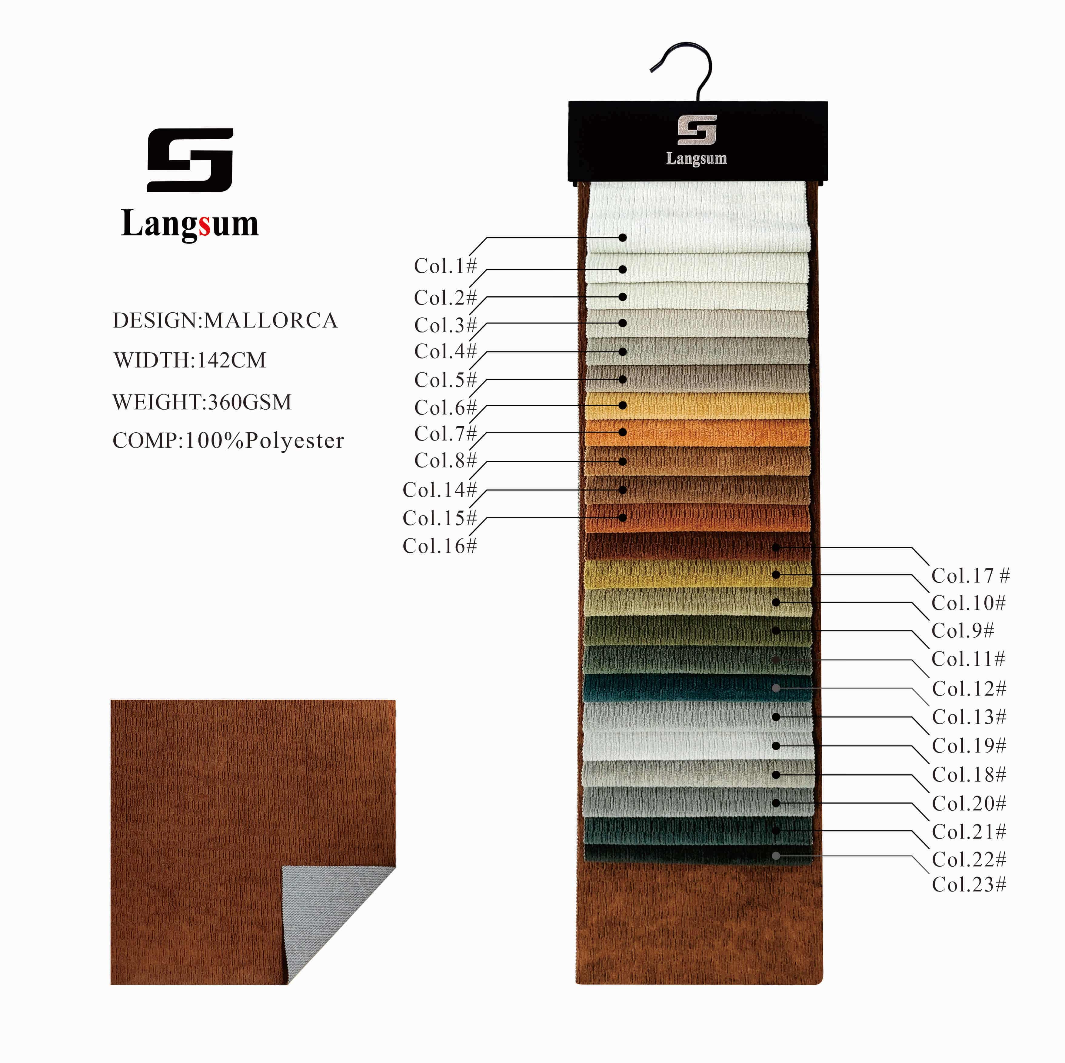 MALLORCA Velvet Fabric Knitted Fabric Jacquard-360gsm, 56" Wide, 23 Colors Langsum Fabric